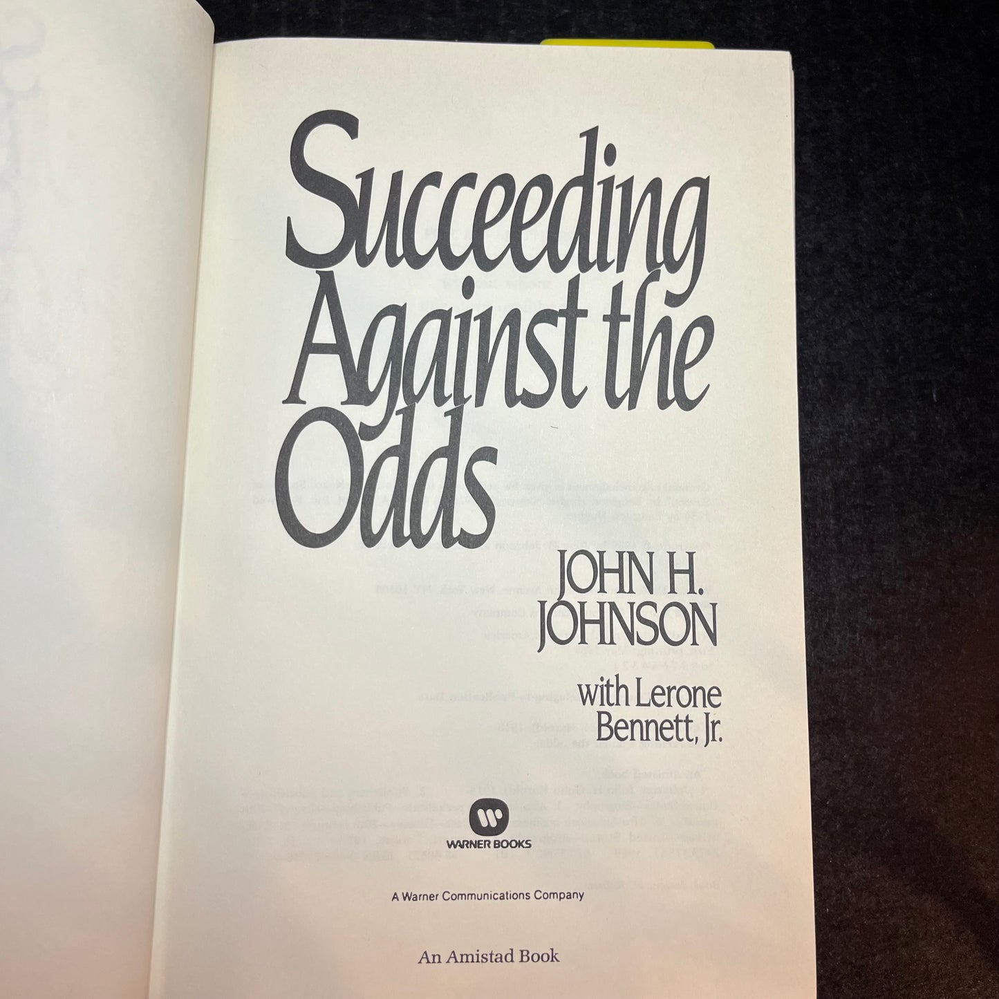 Succeeding Against the Odds - John H. Johnson - Signed Copy - 1989