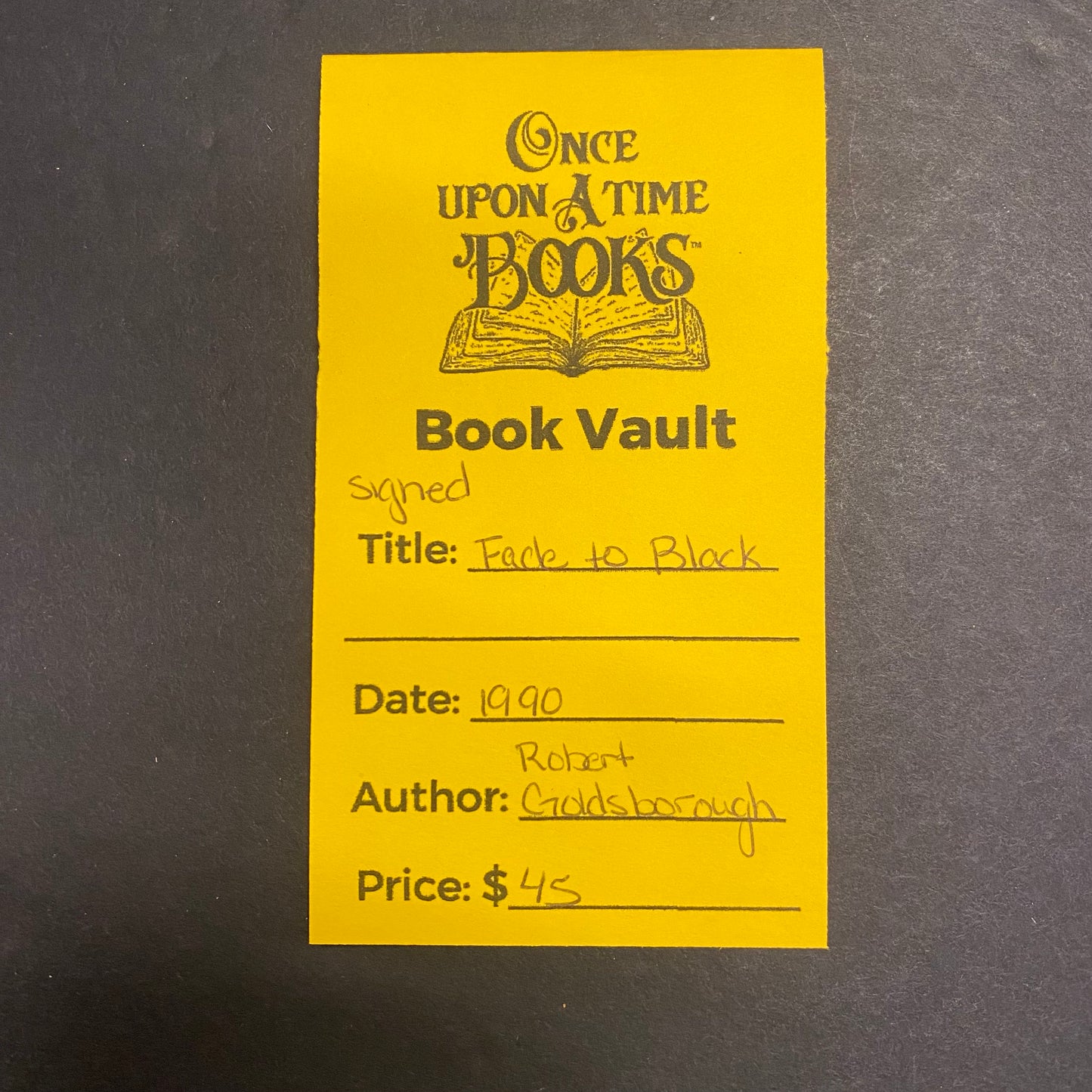 Fade to Black - Robert Goldsborough - Signed - 1990