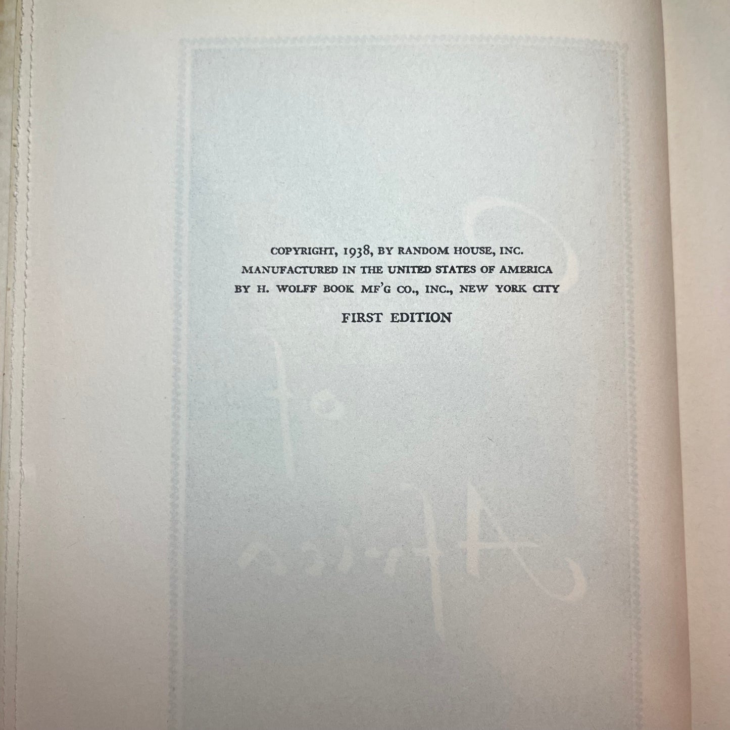 Out of Africa - Isak Dinesen - First Edition - 1938