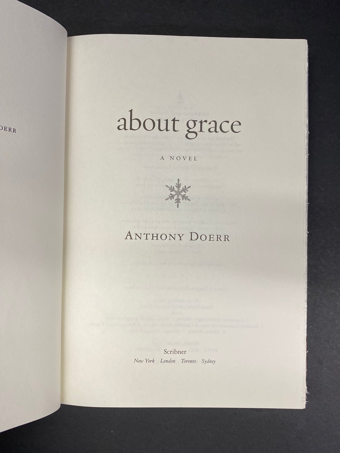 About Grace - Anthony Doerr - First Edition - 2004