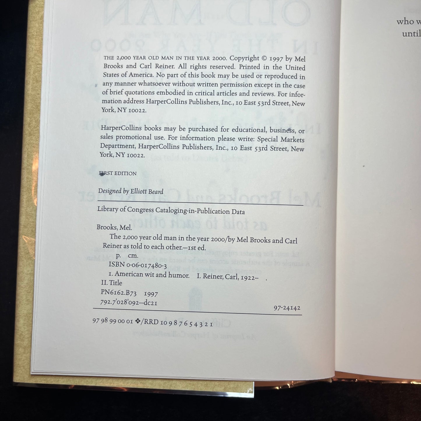 The 2000 Year Old Man in the Year 2000 - Carl Reiner and Mel Brooks - Signed Copy (Both Authors) - 1997