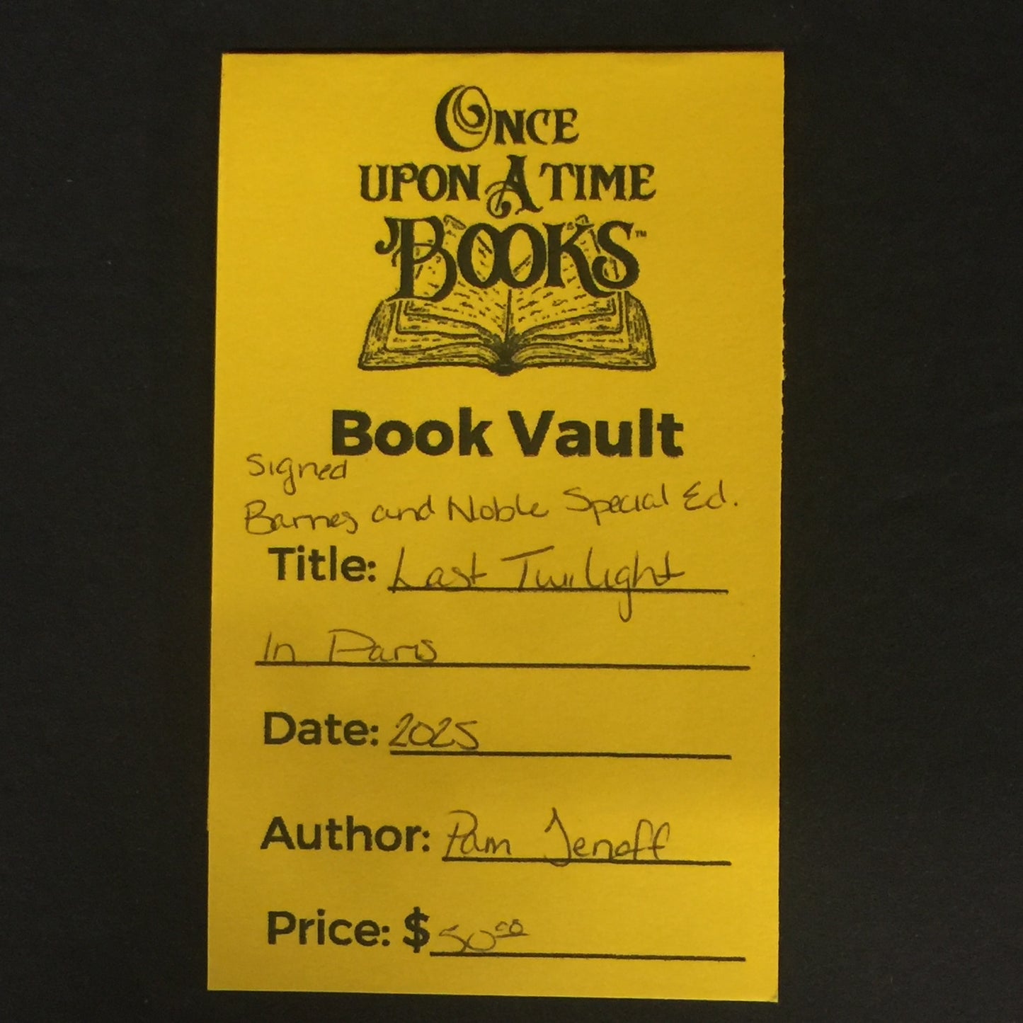 Last Twilight in Paris - Pam Jenoff - Signed - Barnes and Noble Special Edition - 2025