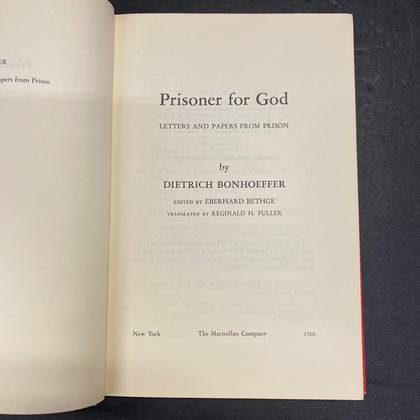Prisoner for God - Dietrich Bonhoeffer - 1960