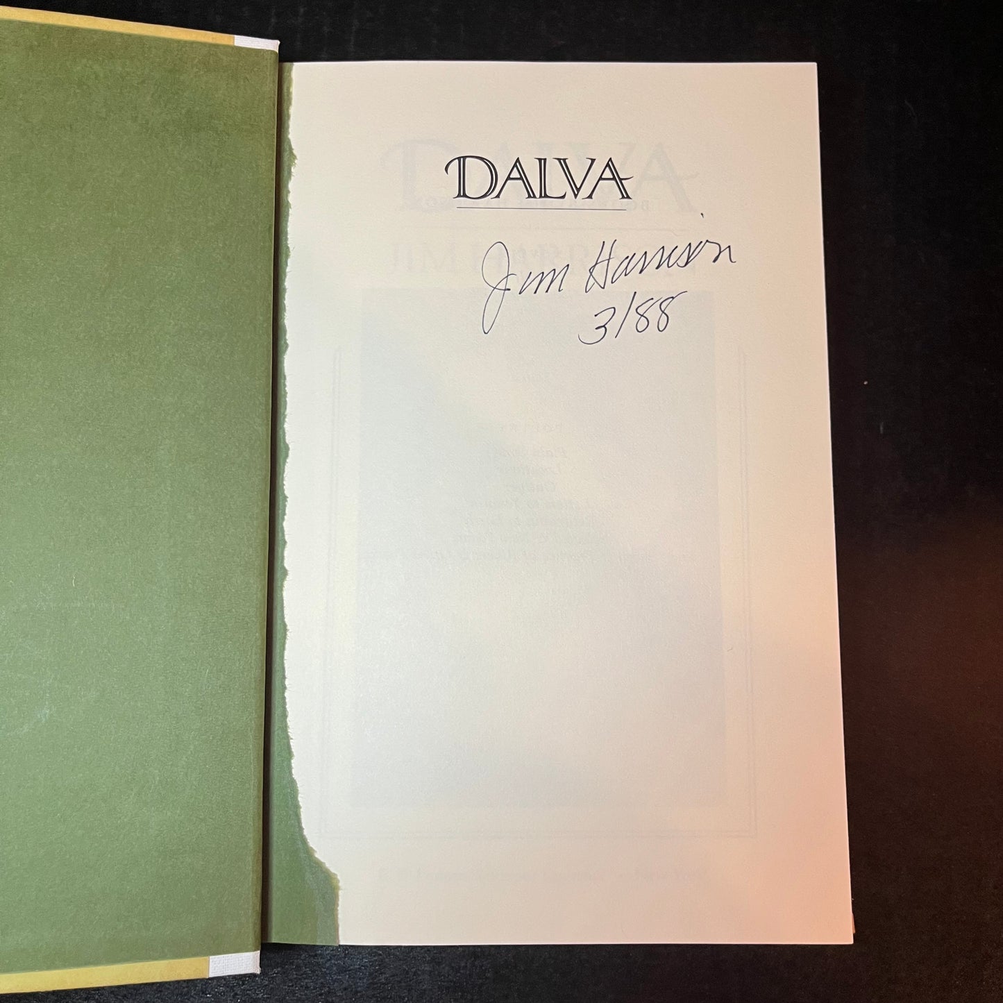 Dalva - Jim Harrison - Signed Copy - 1st Edition - 1998