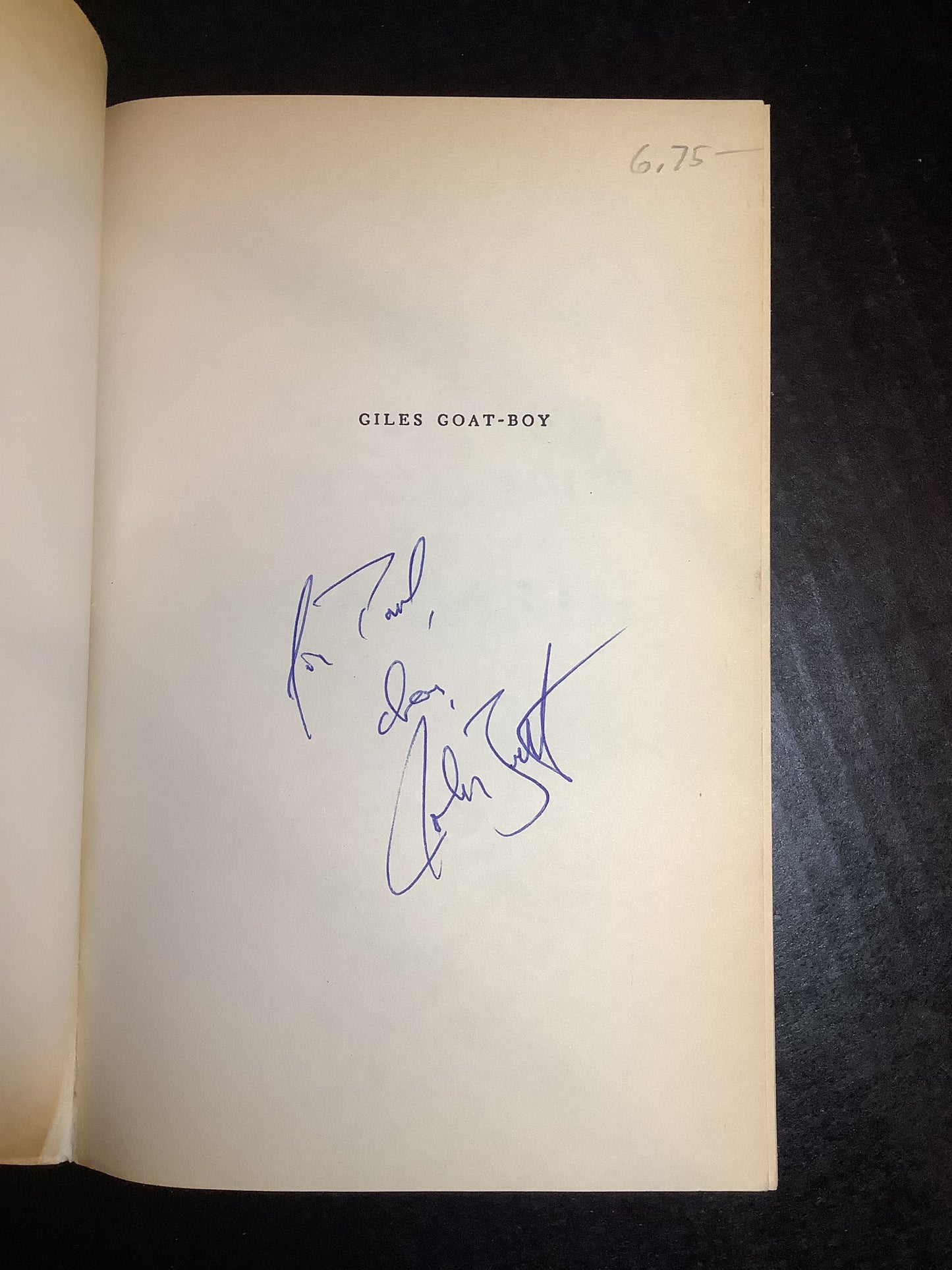 Giles Goat - Boy - John Barth - Signed - 1987