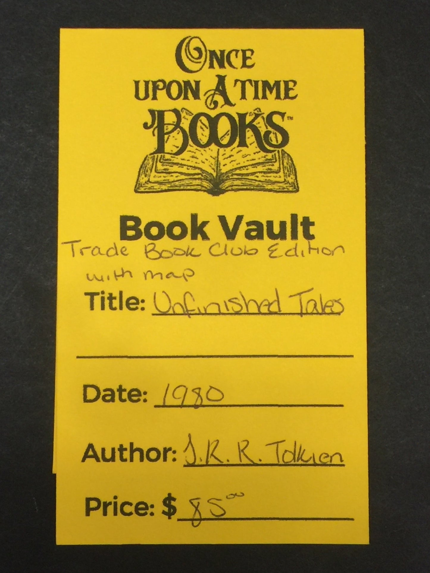 Unfinished Tales - J.R.R. Tolkien - Trade Book Club Edition with Map - 1980