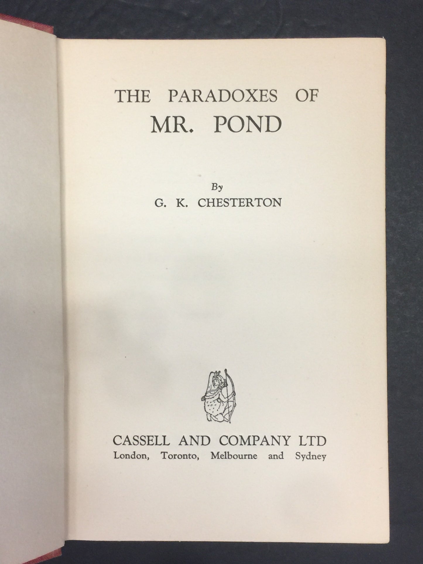 The Paradoxes of Mr. Pond - G.K. Chesterton - 2nd Print - 1937