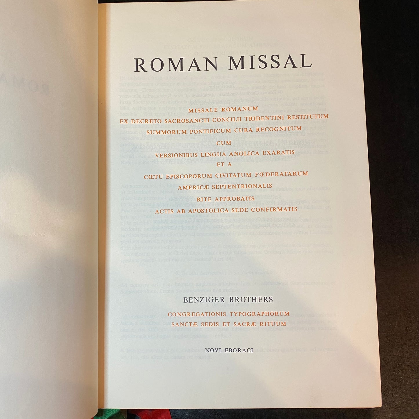 Roman Missal - Benziger Brothers - 1964