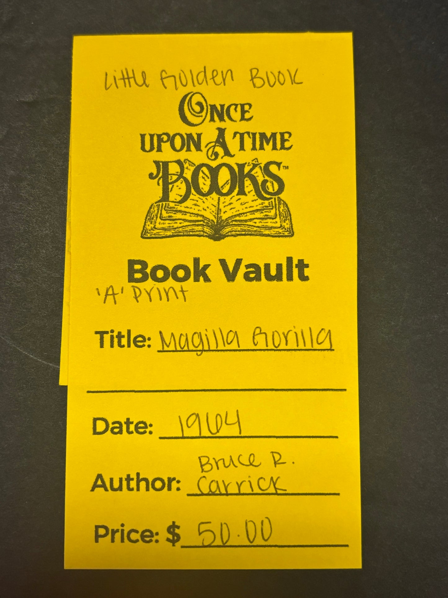 Magilla Gorilla - Bruce R. Carrick - "A" Print - 1964