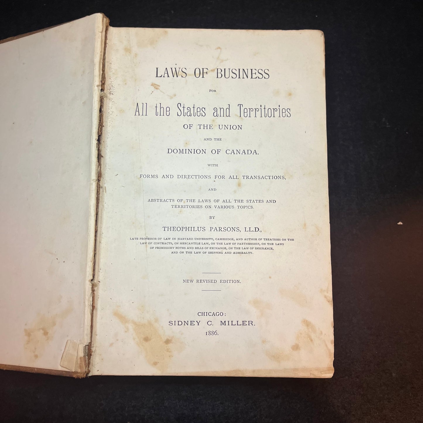 Laws of Business - Theophilus Parsons - 1886