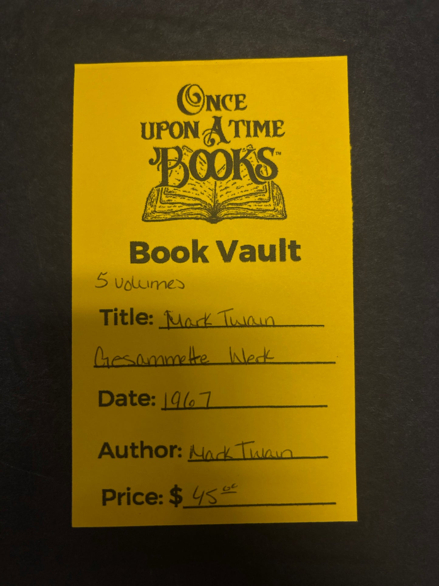 Mark Twain Gesammelte Werke - Mark Twain - 5 Volumes - 1967