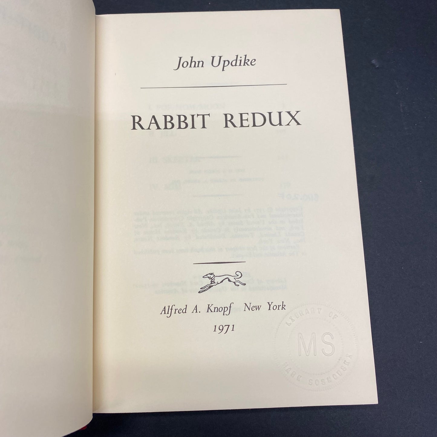 Rabbit Redux - John Updike - Signed - 1st Edition - 1971