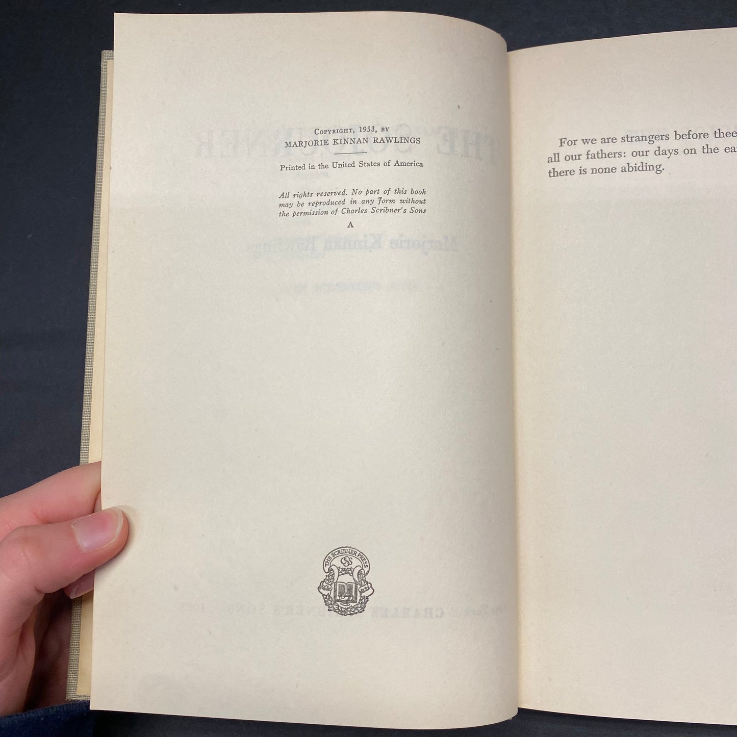 The Sojourner - Marjorie Kinnan Rawlings - 1st Edition - 1953