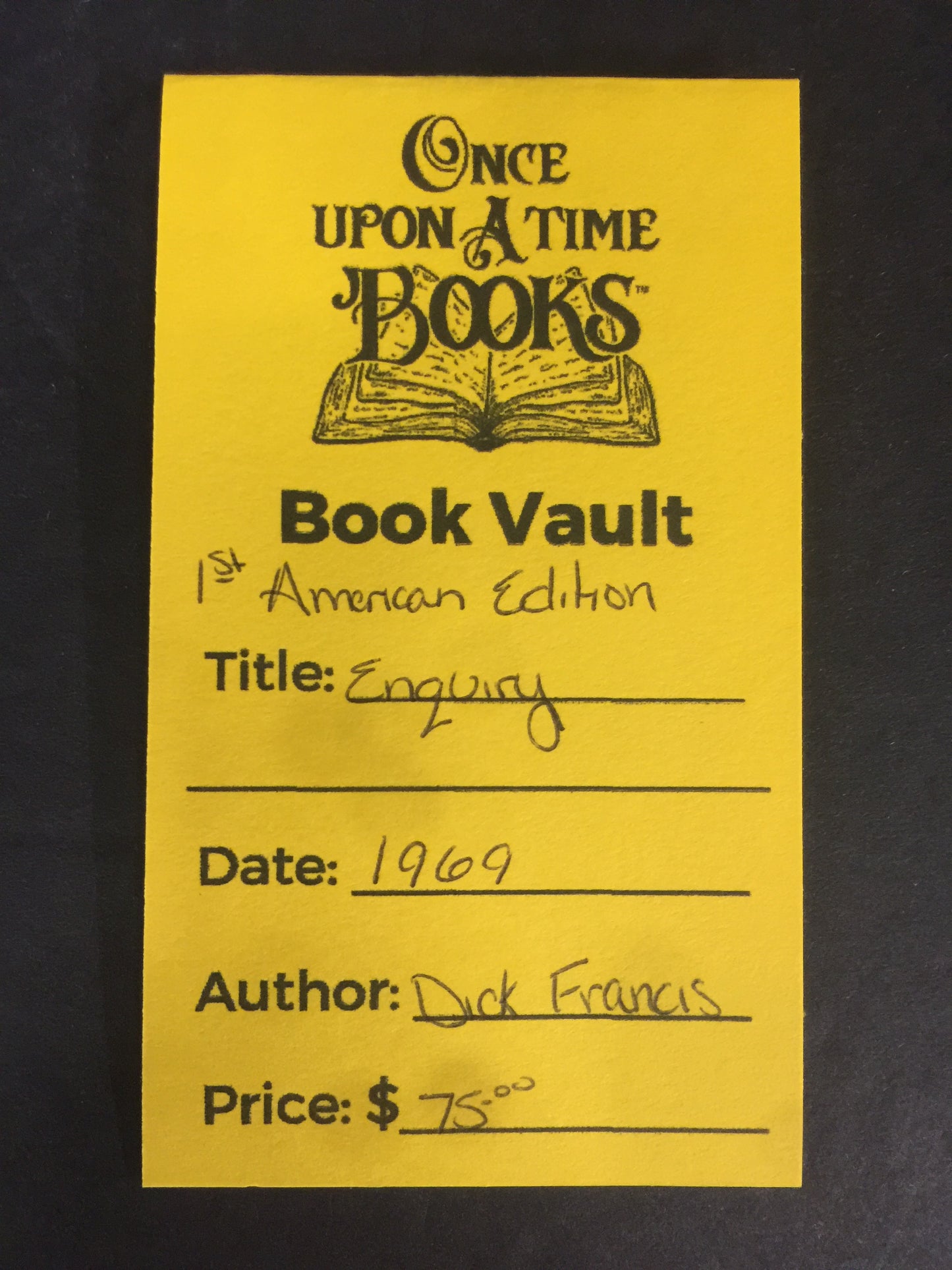 Enquiry - Dick Francis - 1st American Edition - 1969