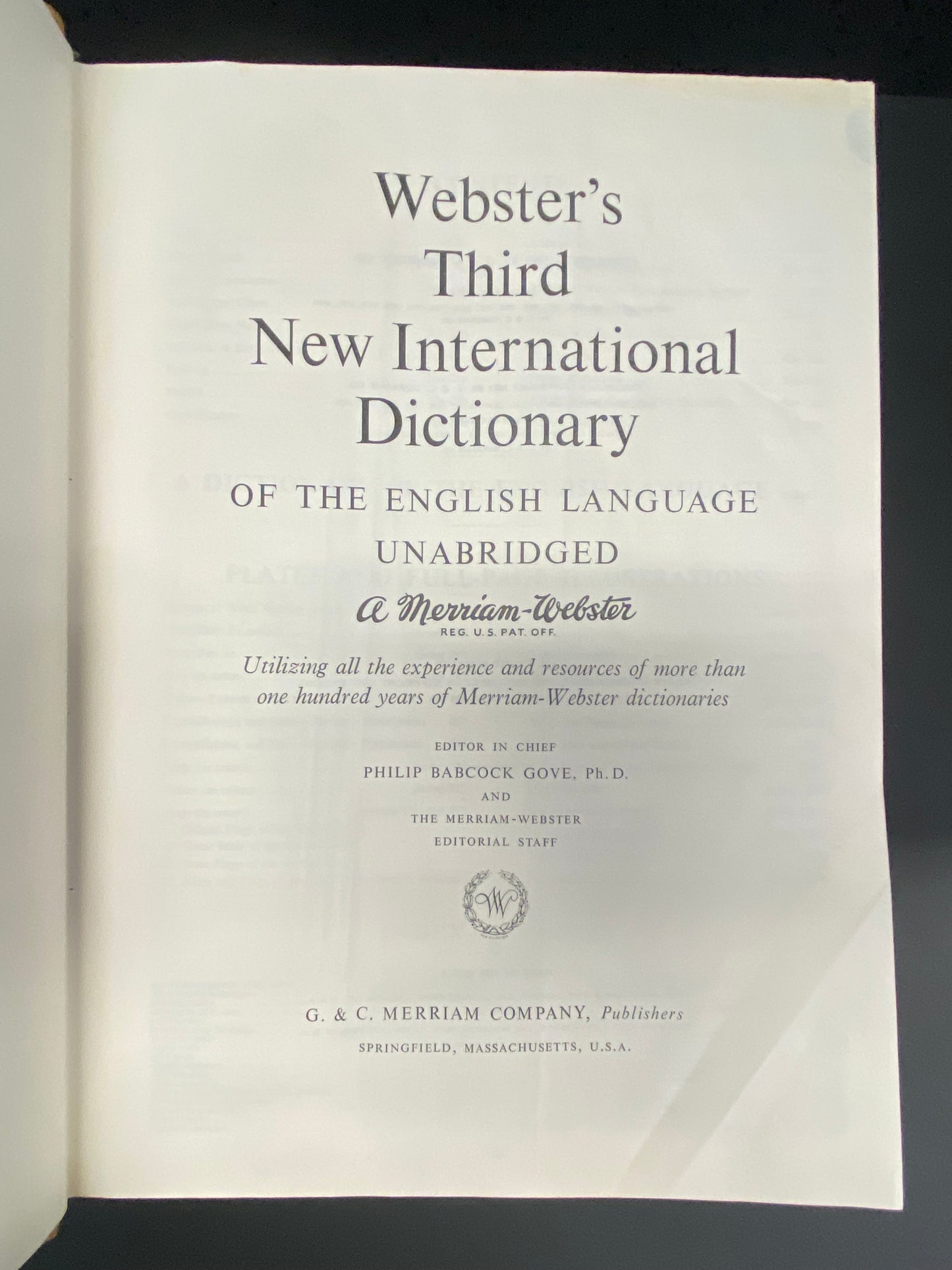 Webster's Third New International Dictionary - Merriam-Webster - 1961