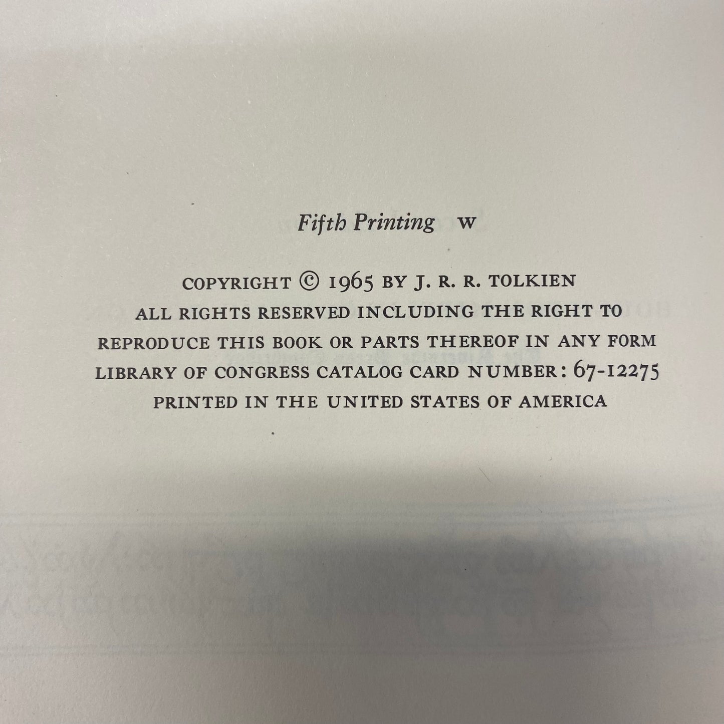 The Lord of the Rings - J.R.R Tolkien - 4th and 5th Printing -1965