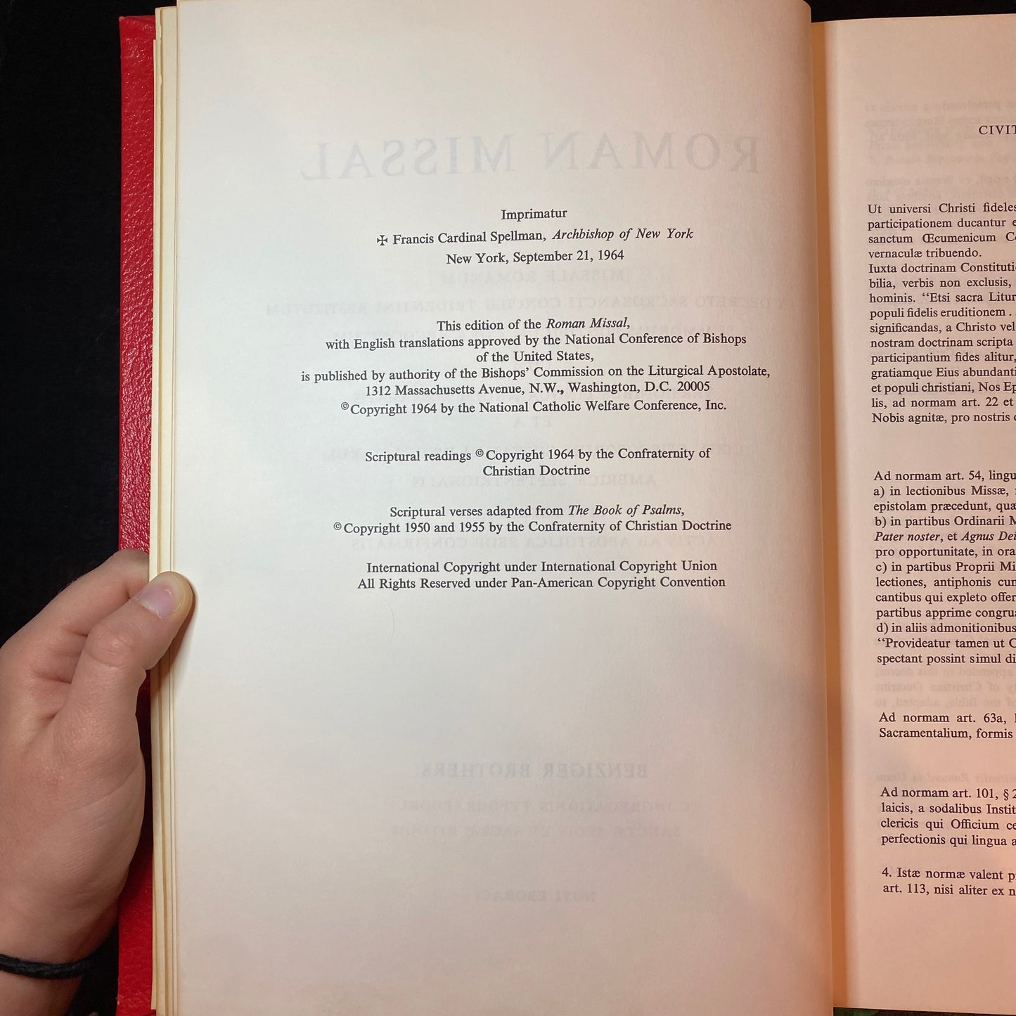 Roman Missal - Benziger Brothers - 1964