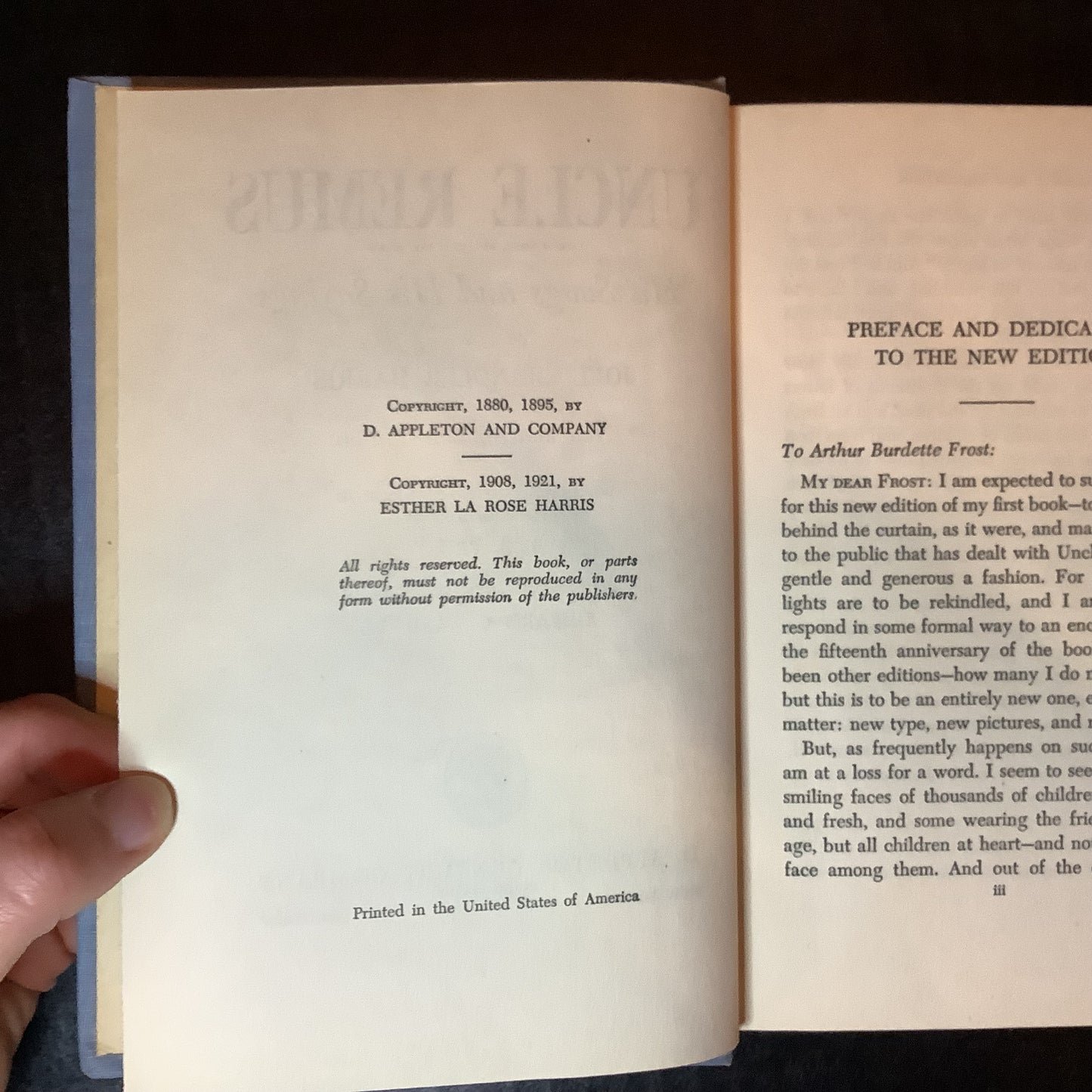 Uncle Remus: His Songs and His Sayings - Joel Chandler Harris - 1st Thus - 1921