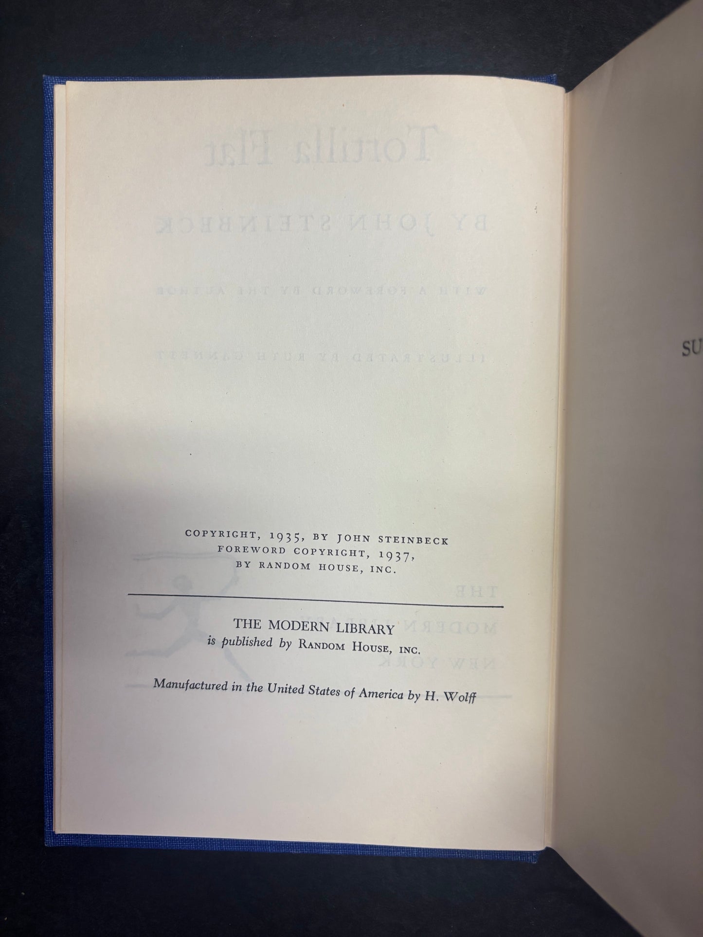 Tortilla Flat - John Steinbeck - Modern Library - 1937