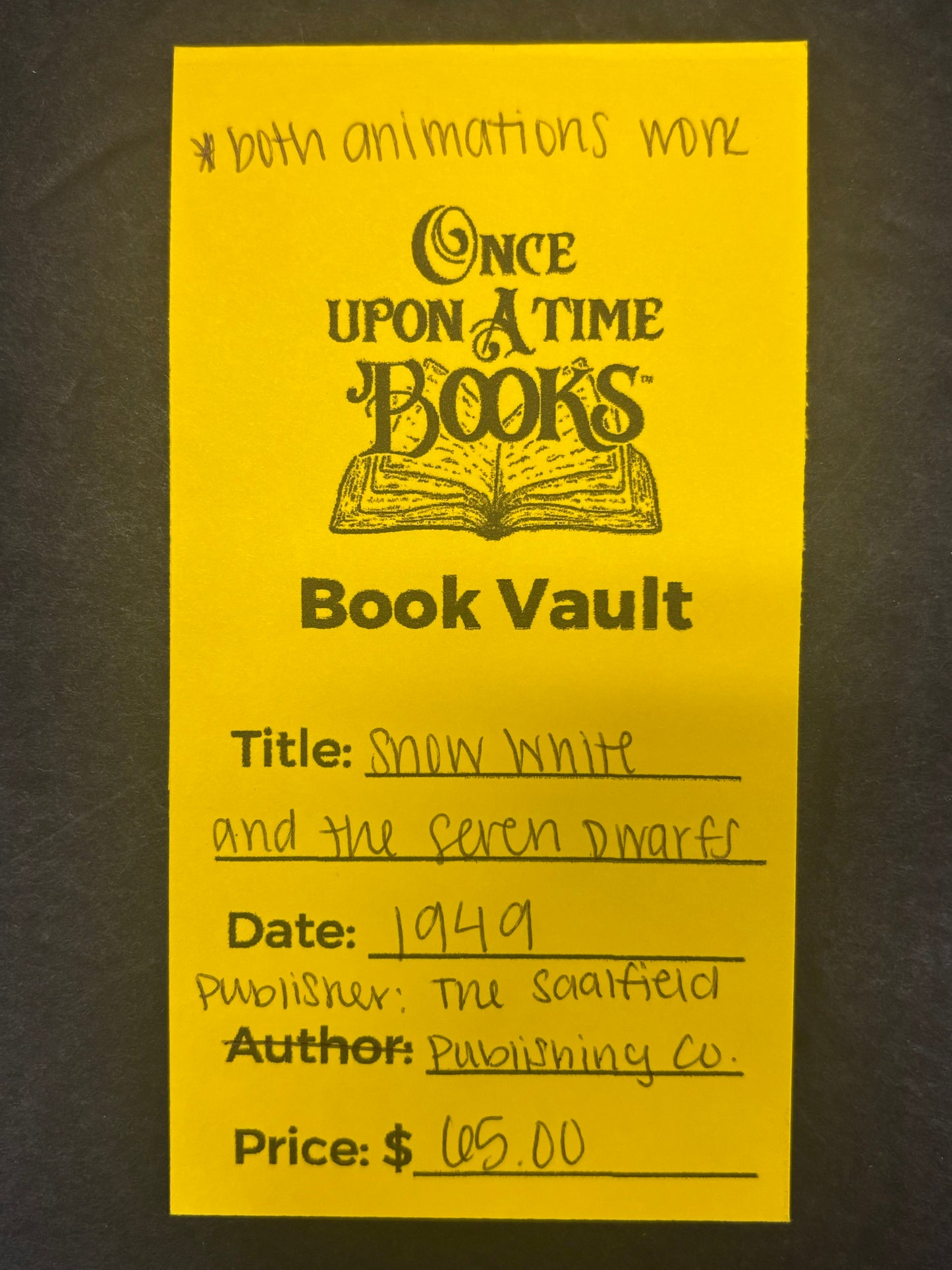 Snow White and the Seven Dwarfs - The Saalfield Publishing Co. - 1949