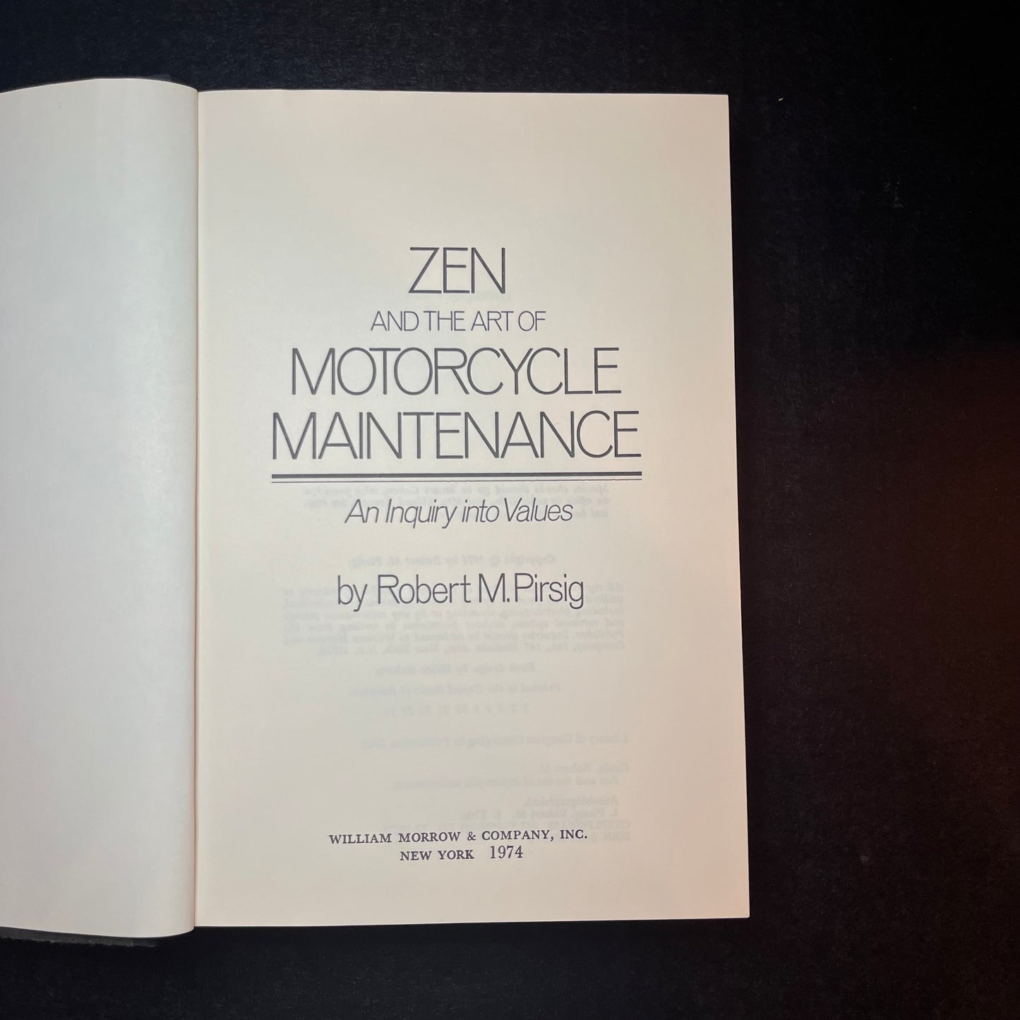 Zen and the Art of Motorcycle Maintenance - Robert M. Pirsig - 1st Edition - 1947