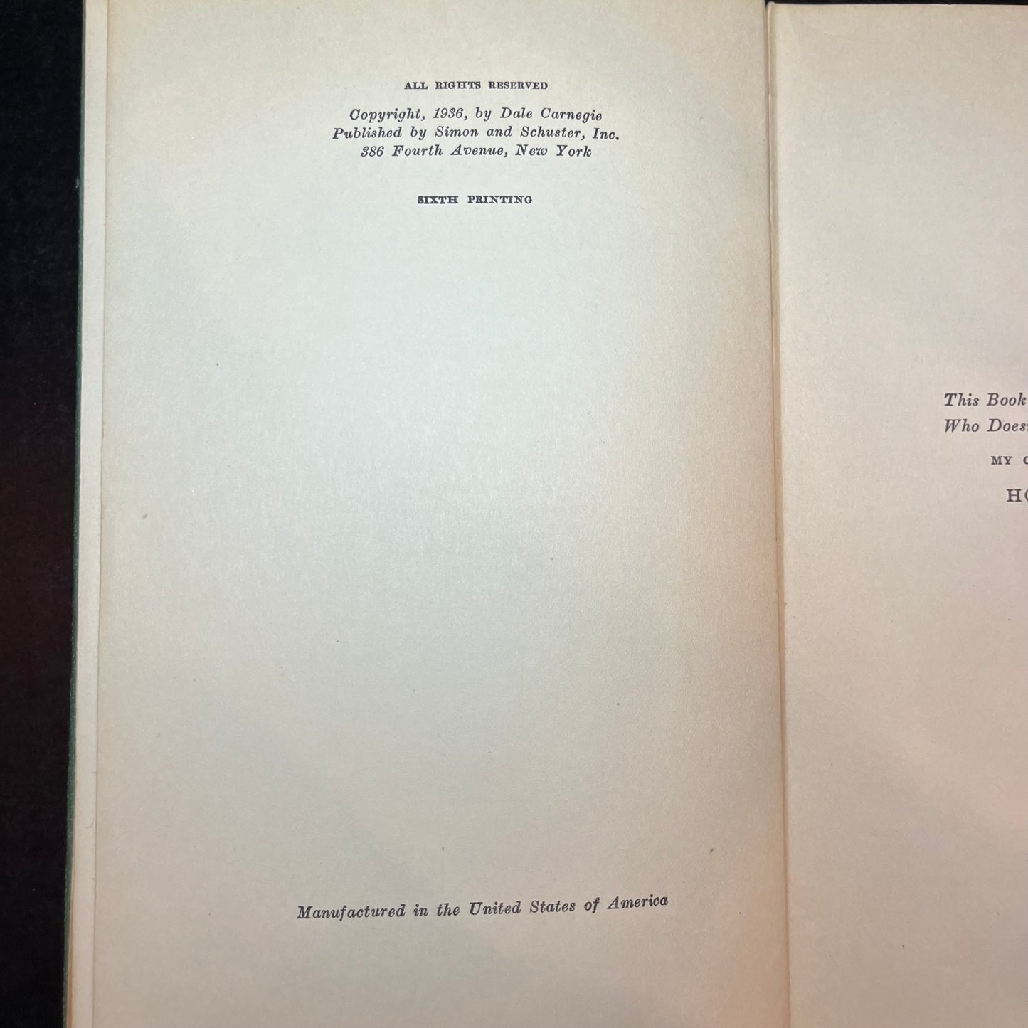 How To Win Friends And Influence People - Dale Carnegie - 6th Print - 1936