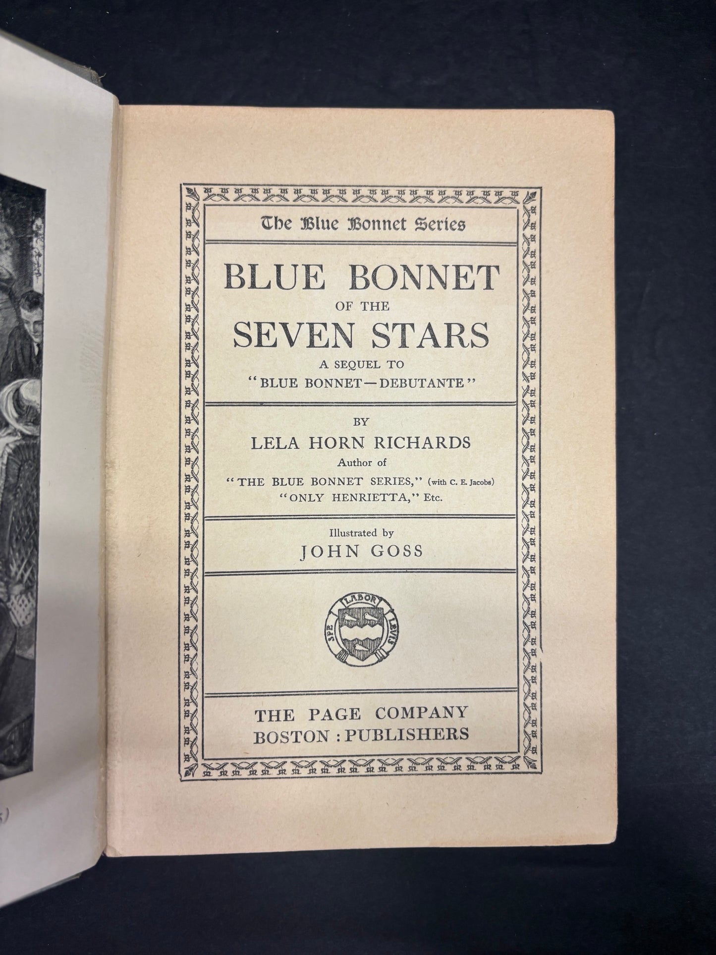 Blue Bonnet of the Seven Stars - Lela Horn Richards - 8th Print - 1926