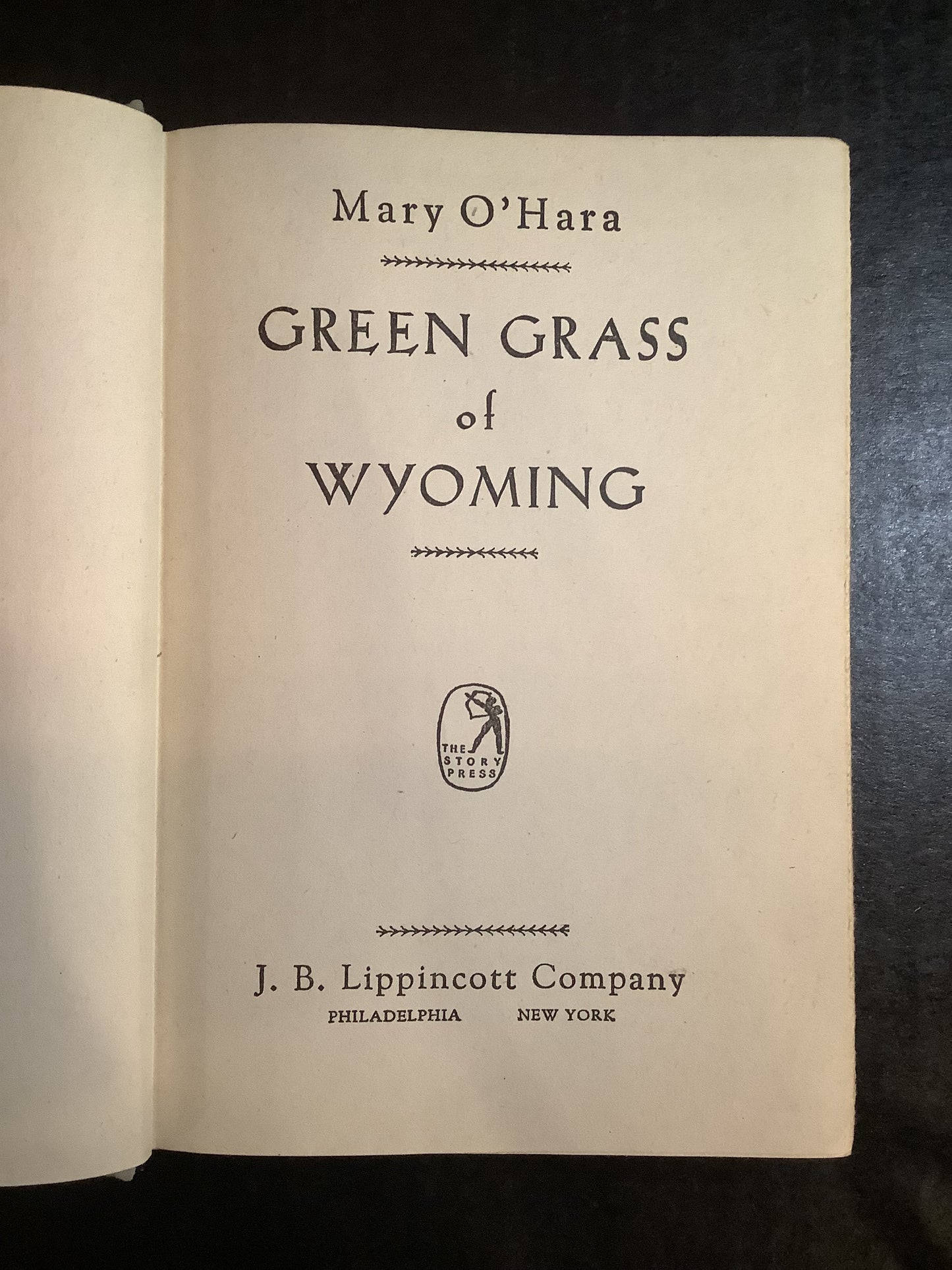 Green Grass of Wyoming - Mary O'Hara - 3rd Print - 1946