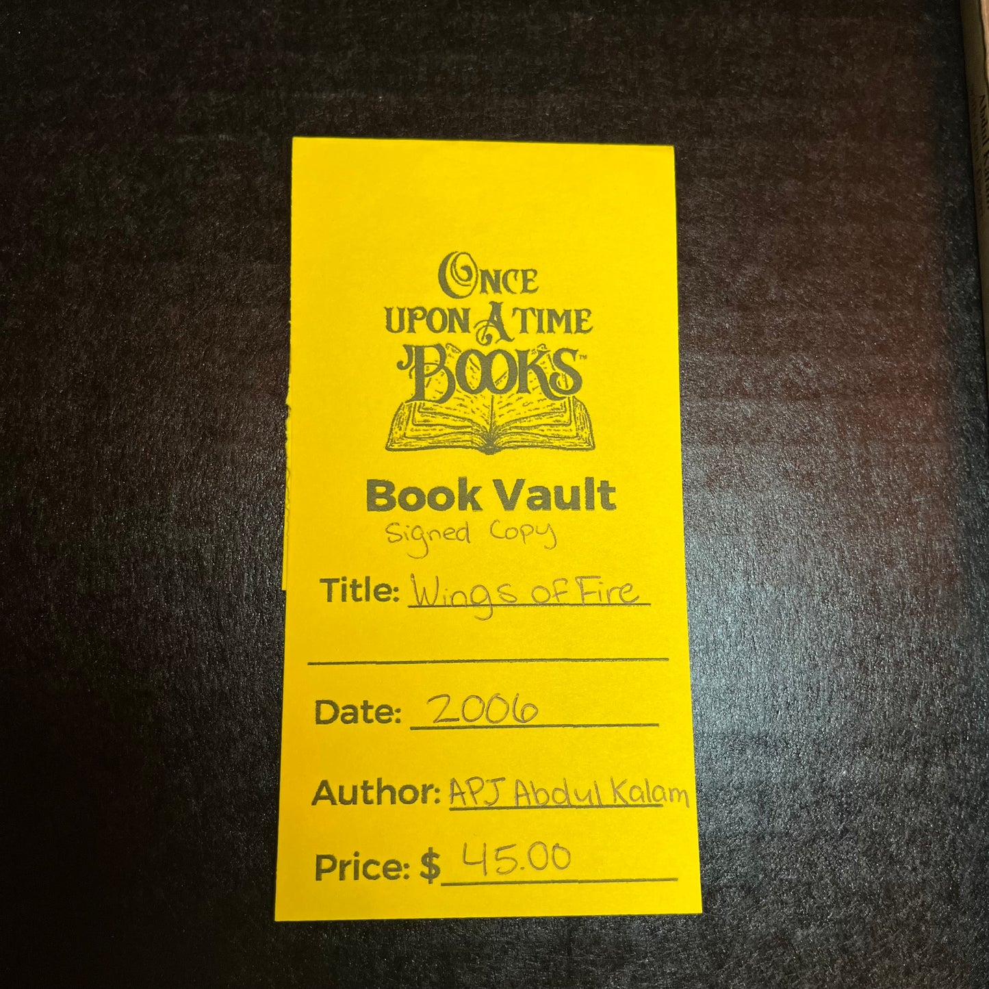 Wings of Fire - APJ Abdul Kalam - Signed Copy - 2006