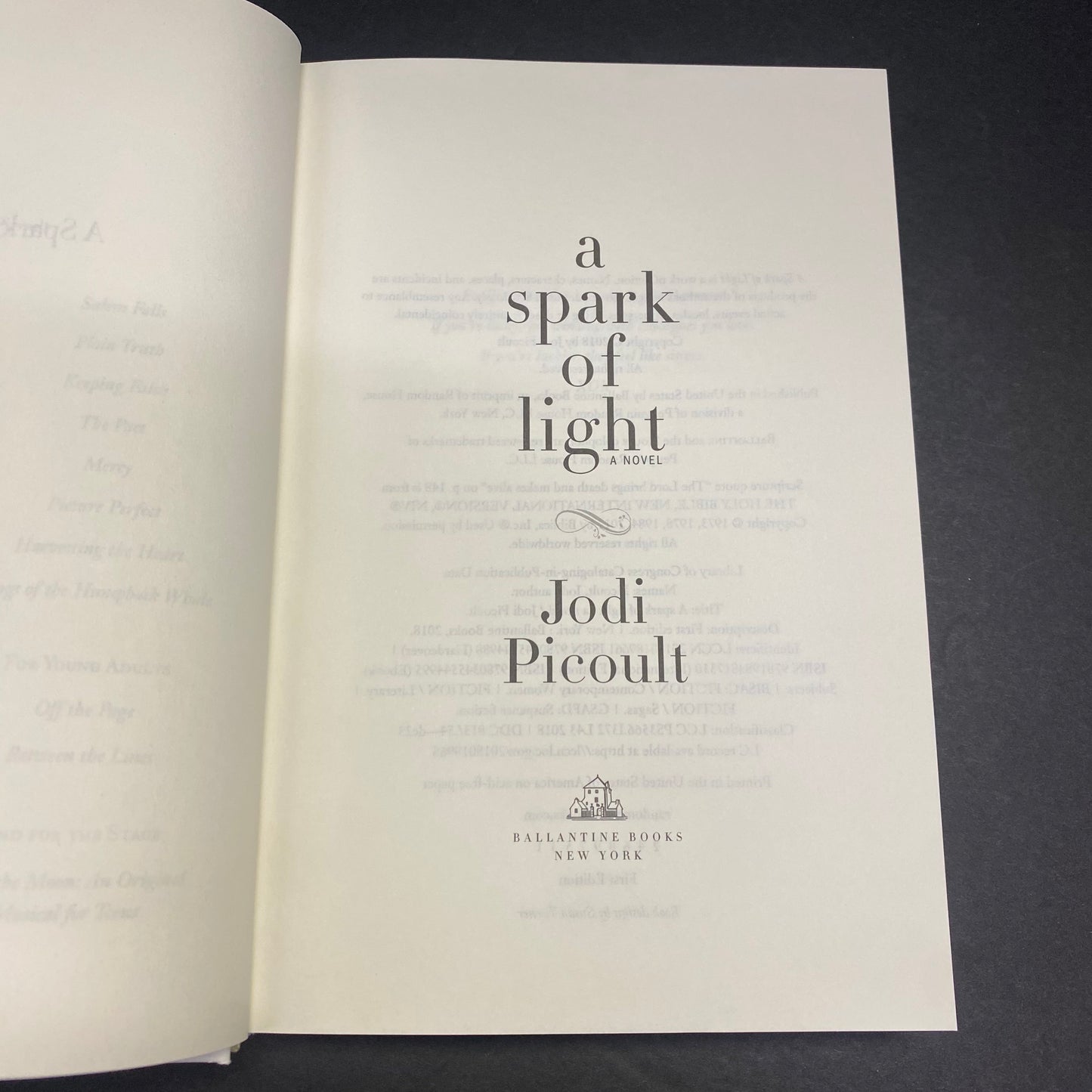 A Spark of Light - Jodi Picoult - Signed - 2018