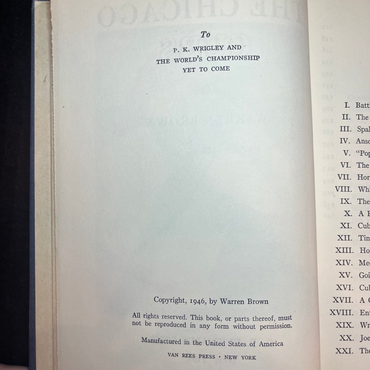 The Chicago Cubs - Warren Brown - Signed Copy - 1946