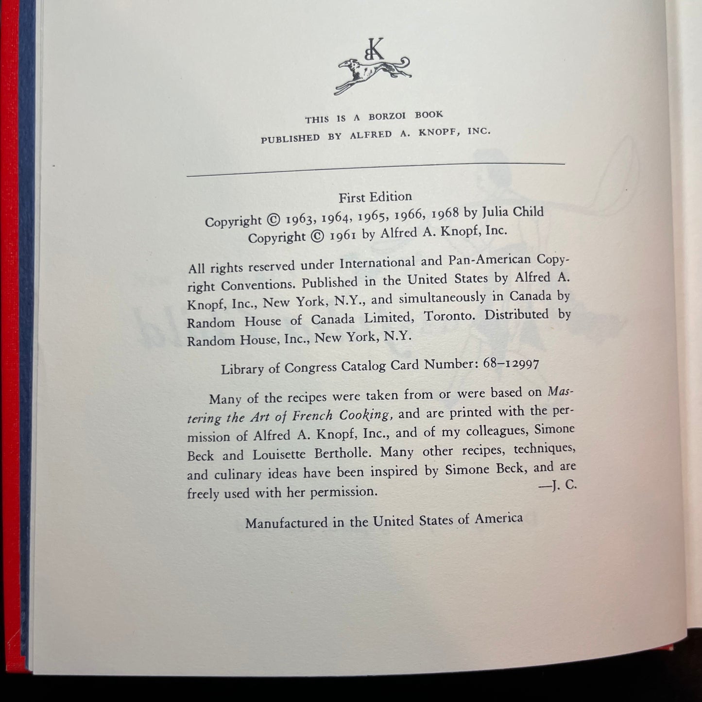 The French Chef Cookbook - Julia Child - 1st Edition - 1968