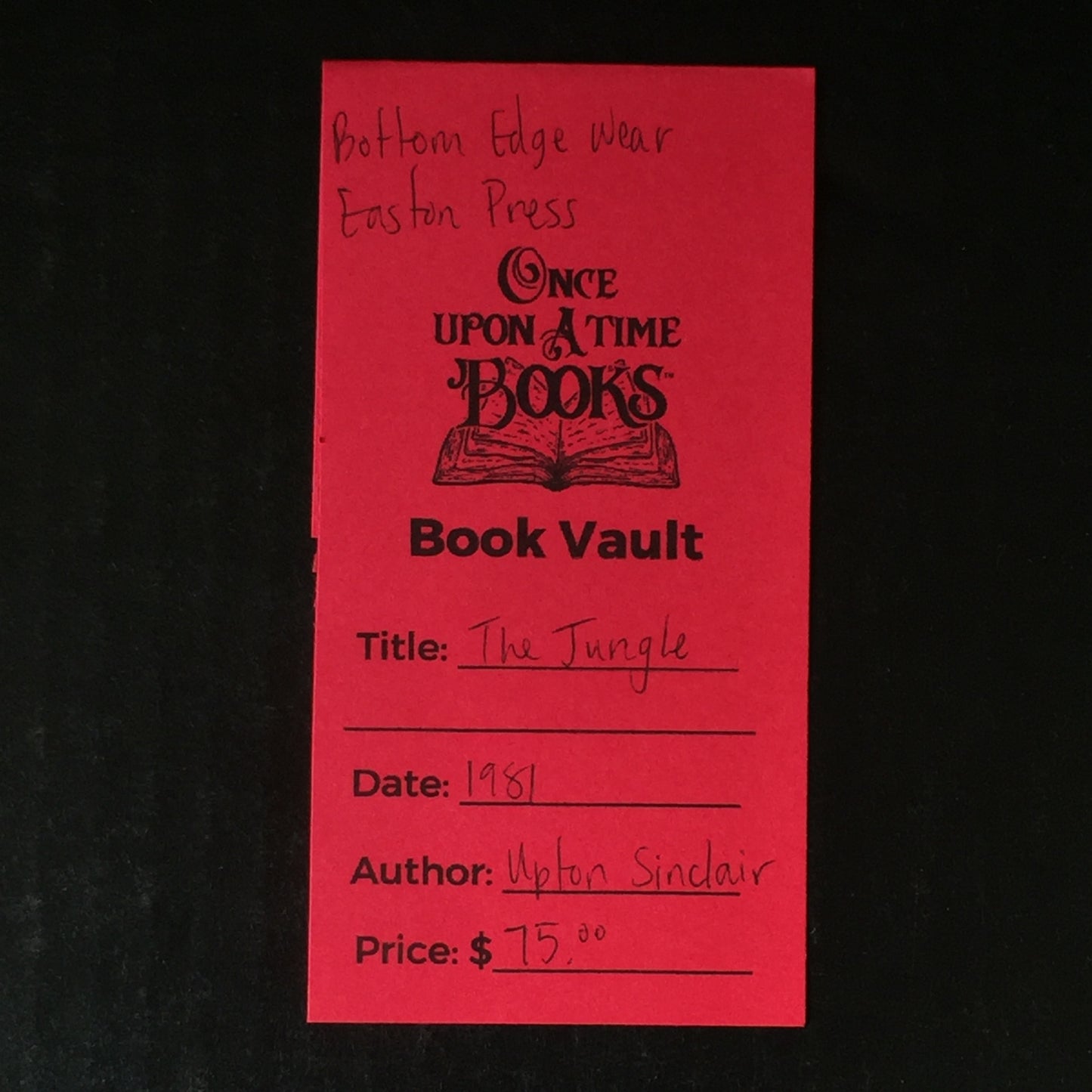 The Jungle - Upton Sinclair - Easton Press - Bottom Edge Wear - 1981