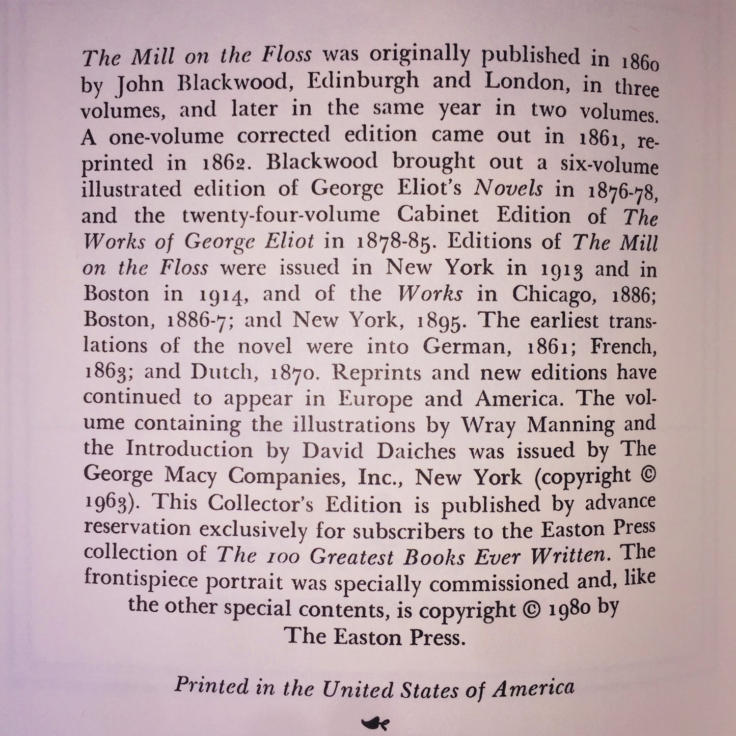 The Mill on the Floss - George Eliot - Easton Press - 1980