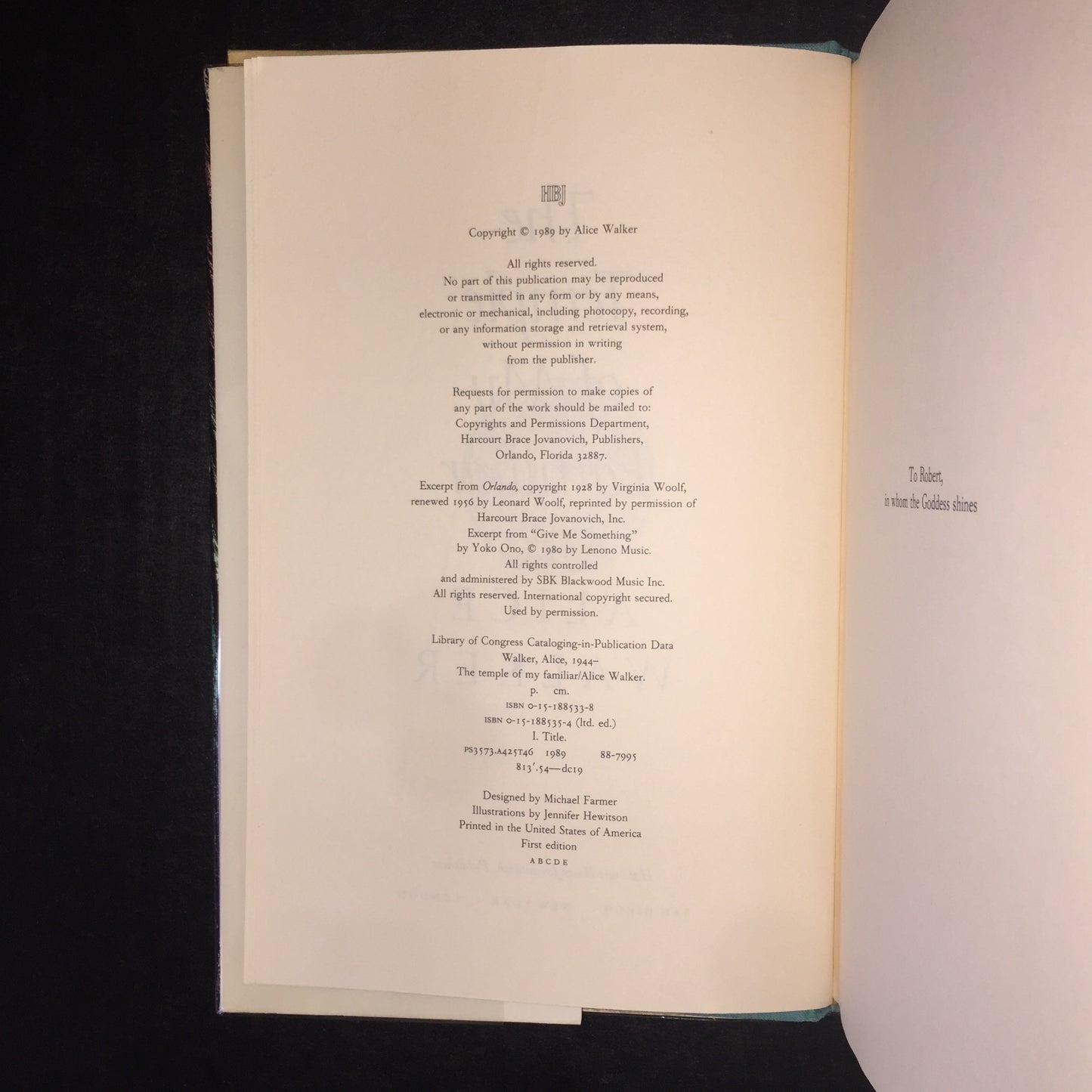 The Temple of My Familiar - Alice Walker - 1st Edition - 1989