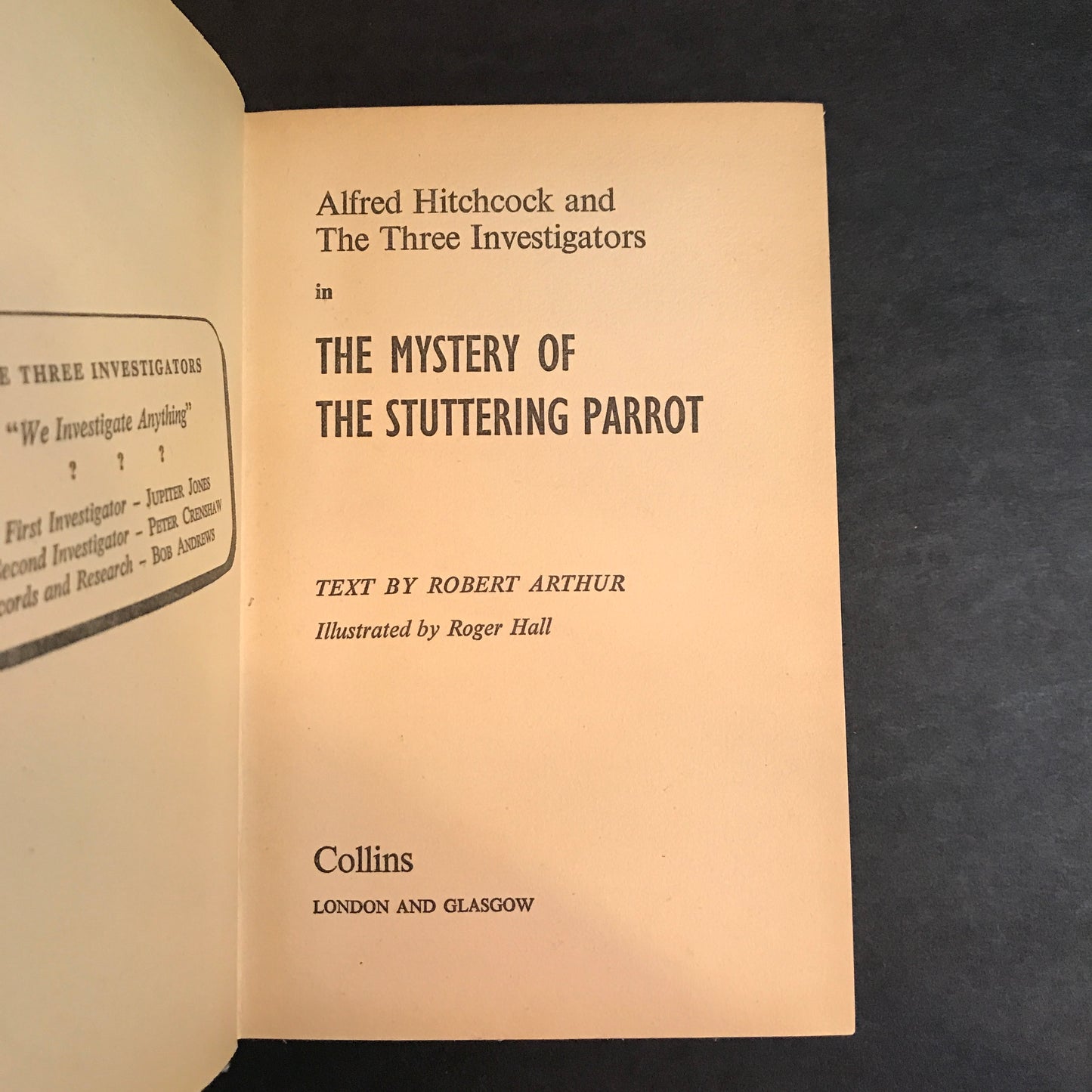 The Mystery of the Stuttering Parrot - Robert Arthur - UK Edition - 1975