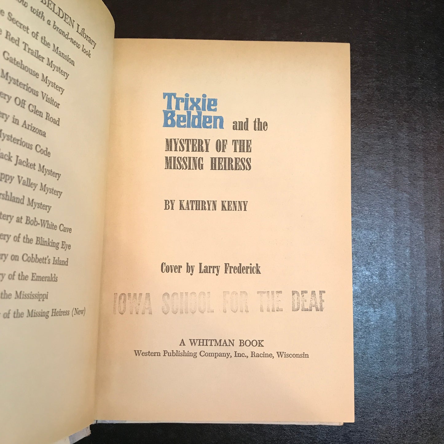 Trixie Belden - Mystery of the Missing Heiress - Kathryn Kenny - 1st Edition - 1970