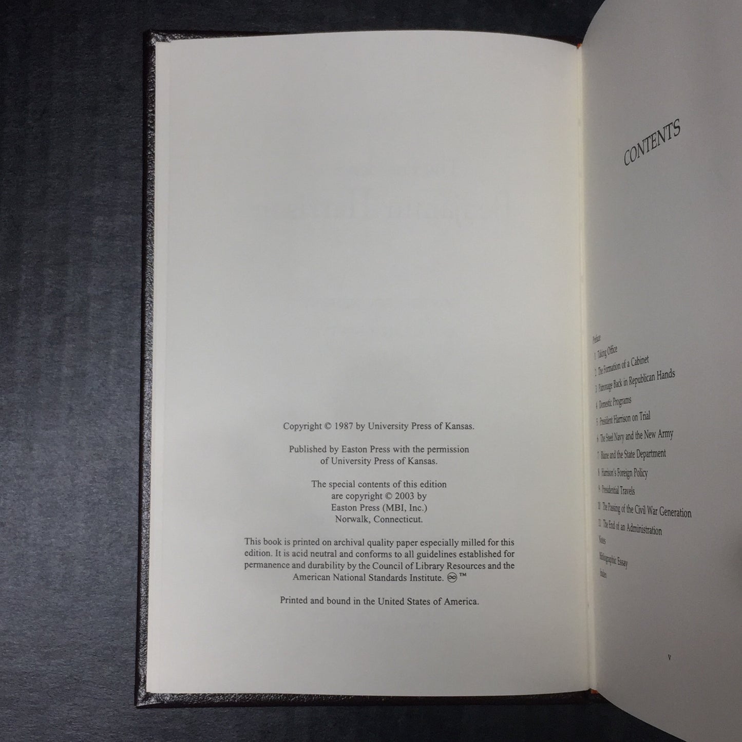 The Presidency of Benjamin Harrison - Homer Socolofsky and Allan Spetter - Easton Press - 2003