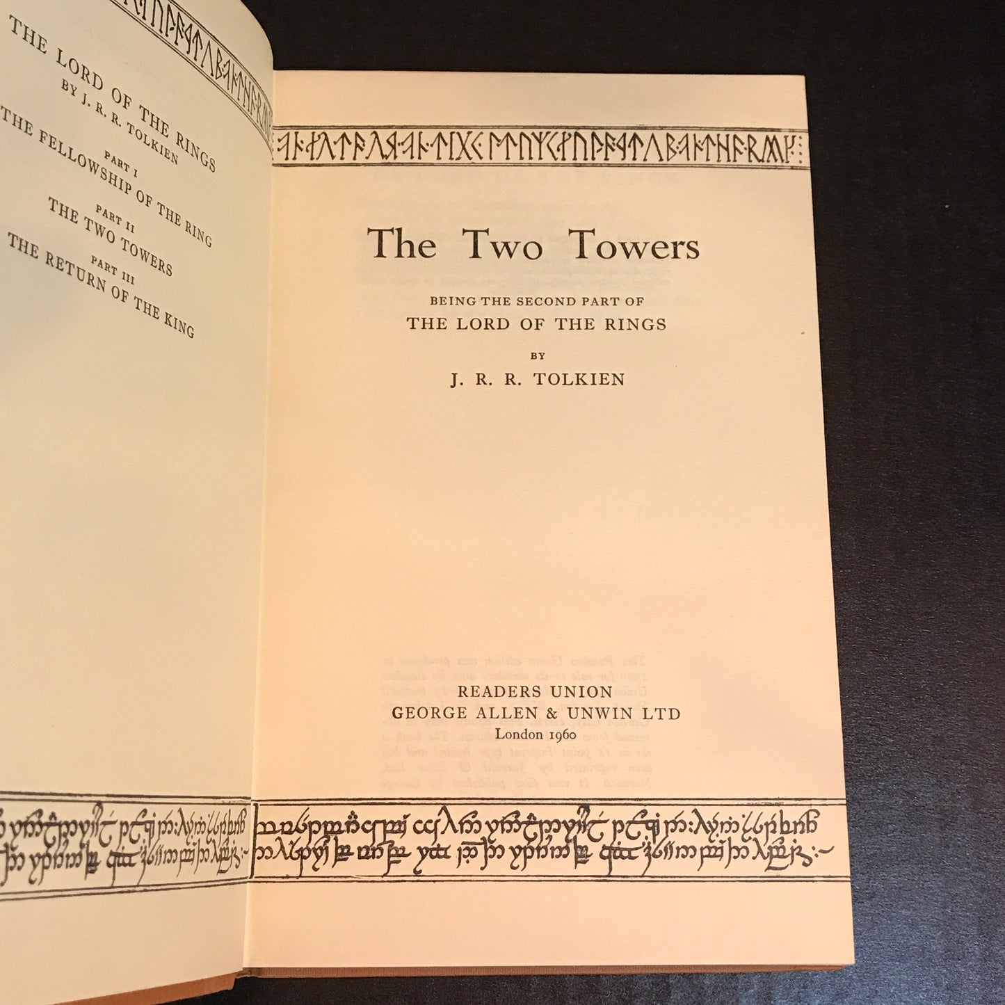 The Lord of the Rings - J. R. R. Tolkien - Readers Union Edition - 1960