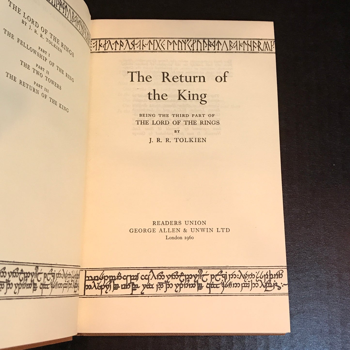 The Lord of the Rings - J. R. R. Tolkien - Readers Union Edition - 1960