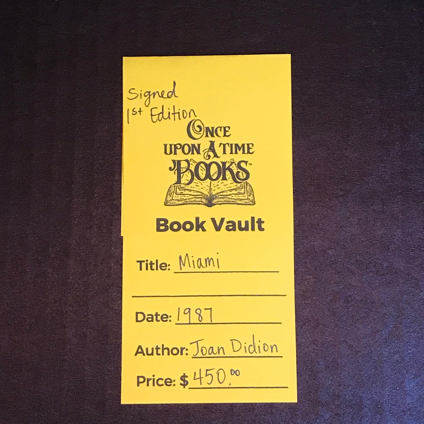 Miami - Joan Didion - Signed - First Edition - 1987