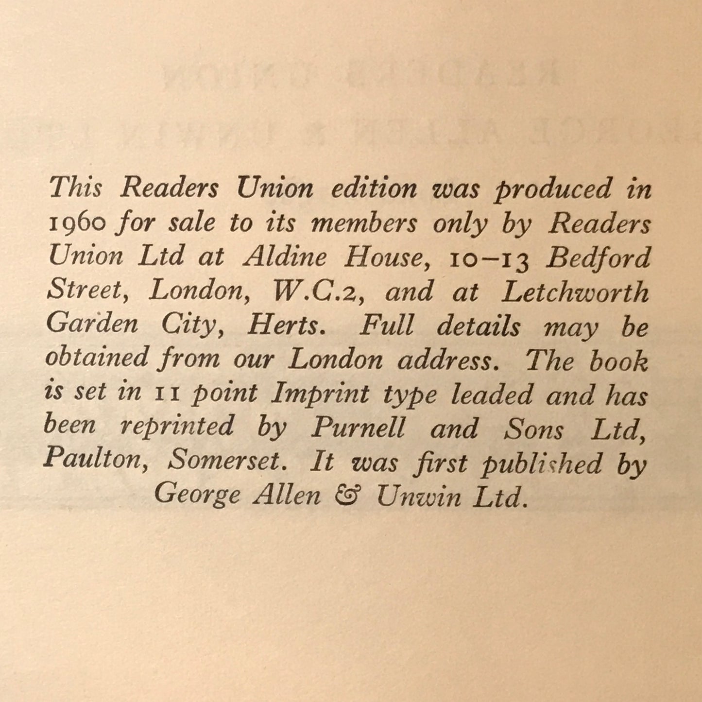 The Lord of the Rings - J. R. R. Tolkien - Readers Union Edition - 1960