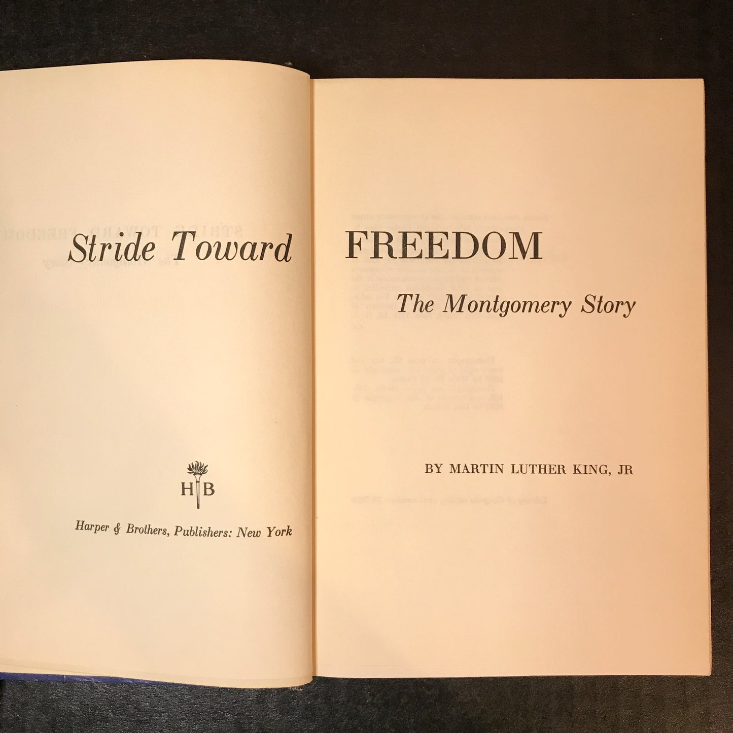 Stride Toward Freedom - Martin Luther King Jr. - Reprint - 1961