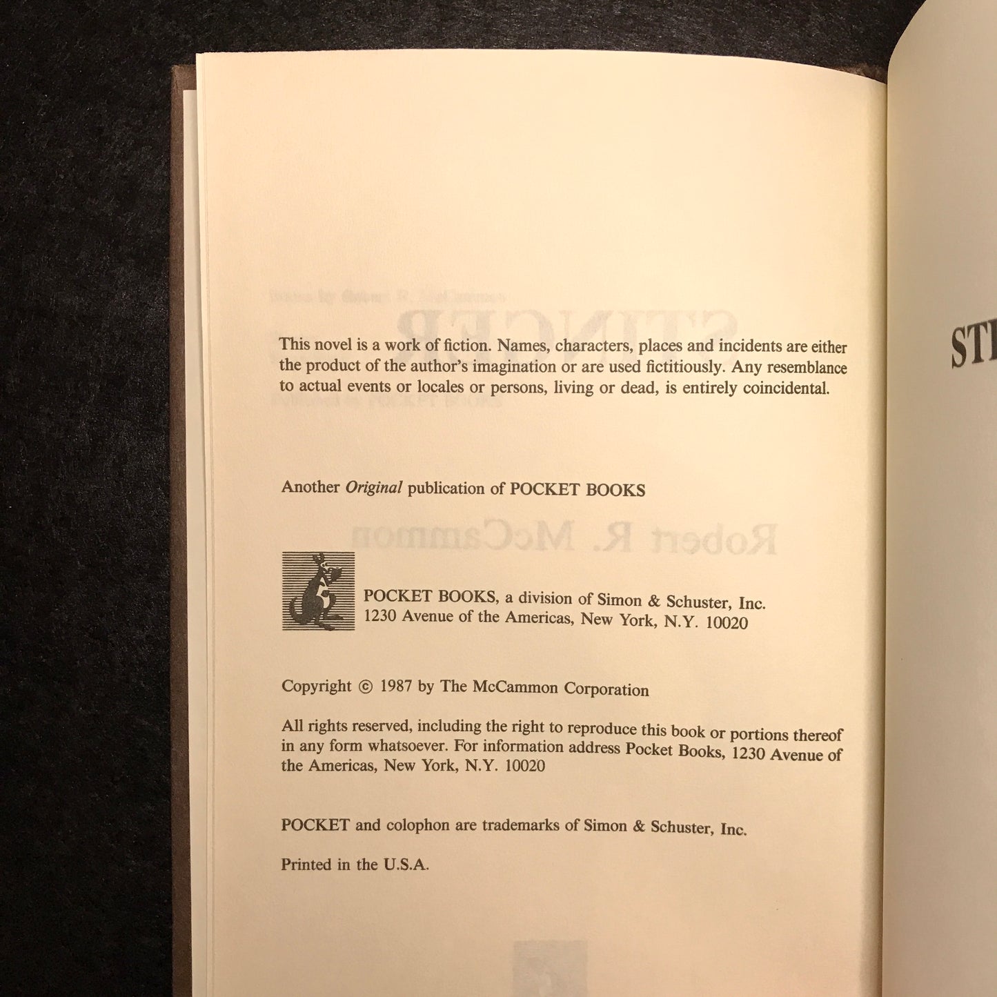 Stinger - Robert R. McCammon - Book Club Edition - 1987