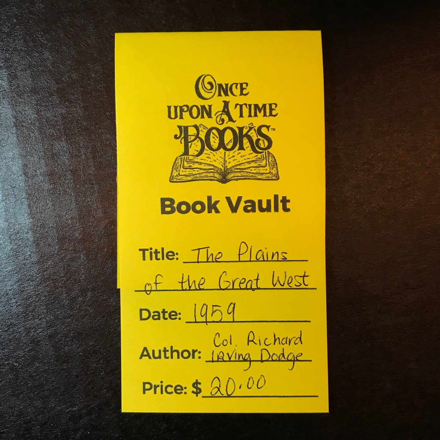 The Plains of the Great West - Col. Richard Irving Dodge - 1959