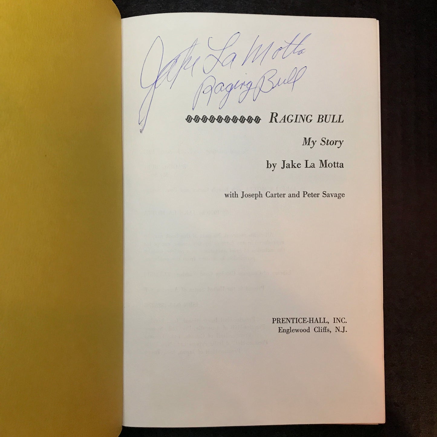 Raging Bull - Jake La Motta - Signed - 1970