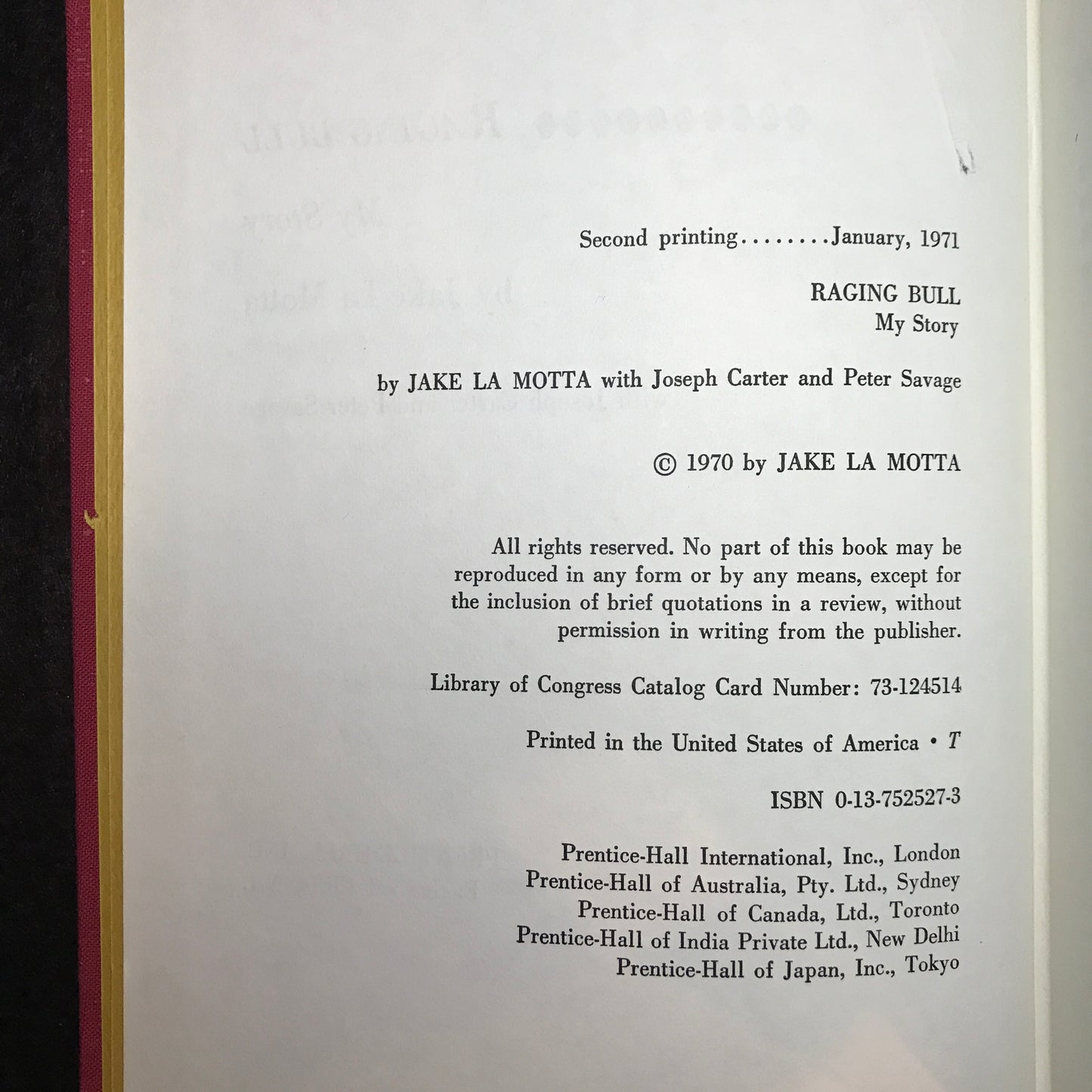 Raging Bull - Jake La Motta - Signed - 1970