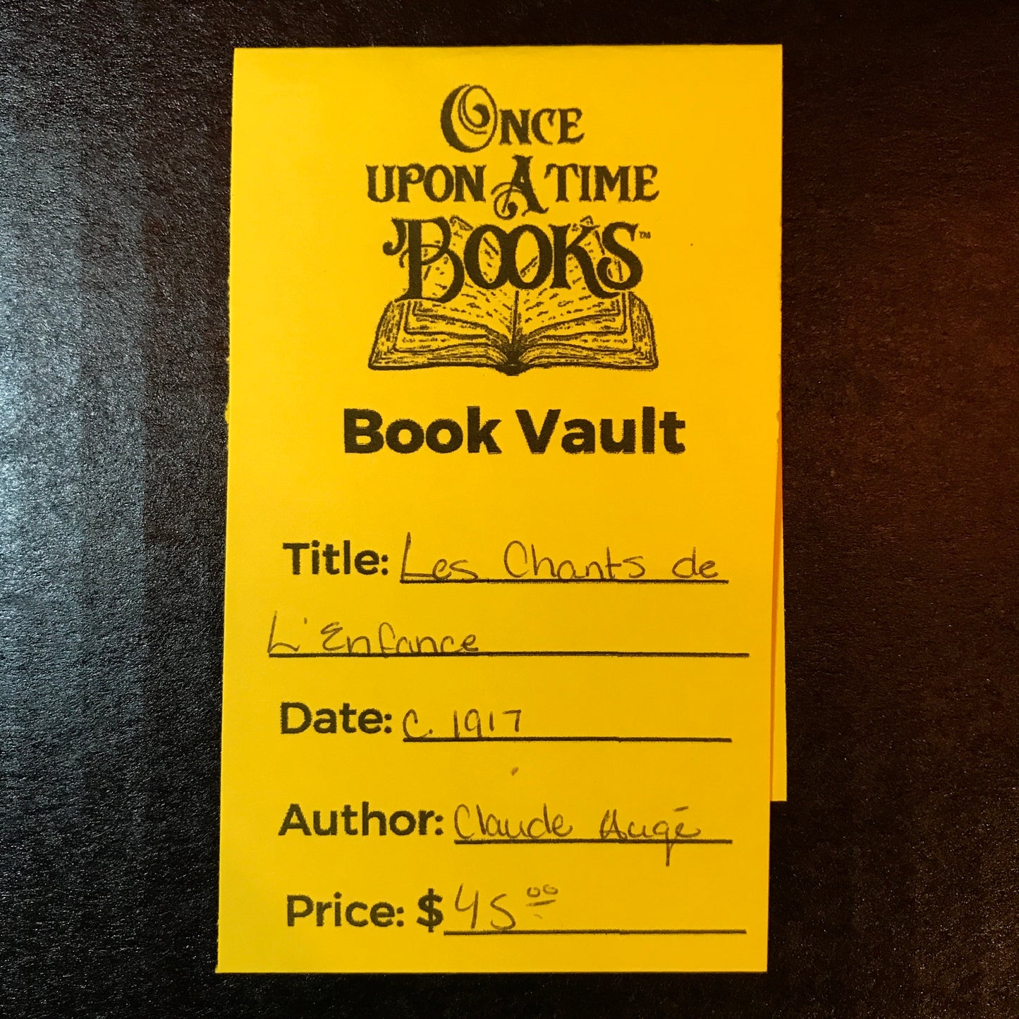 Les Chants de L'Enfance - Claude Auge - c. 1917