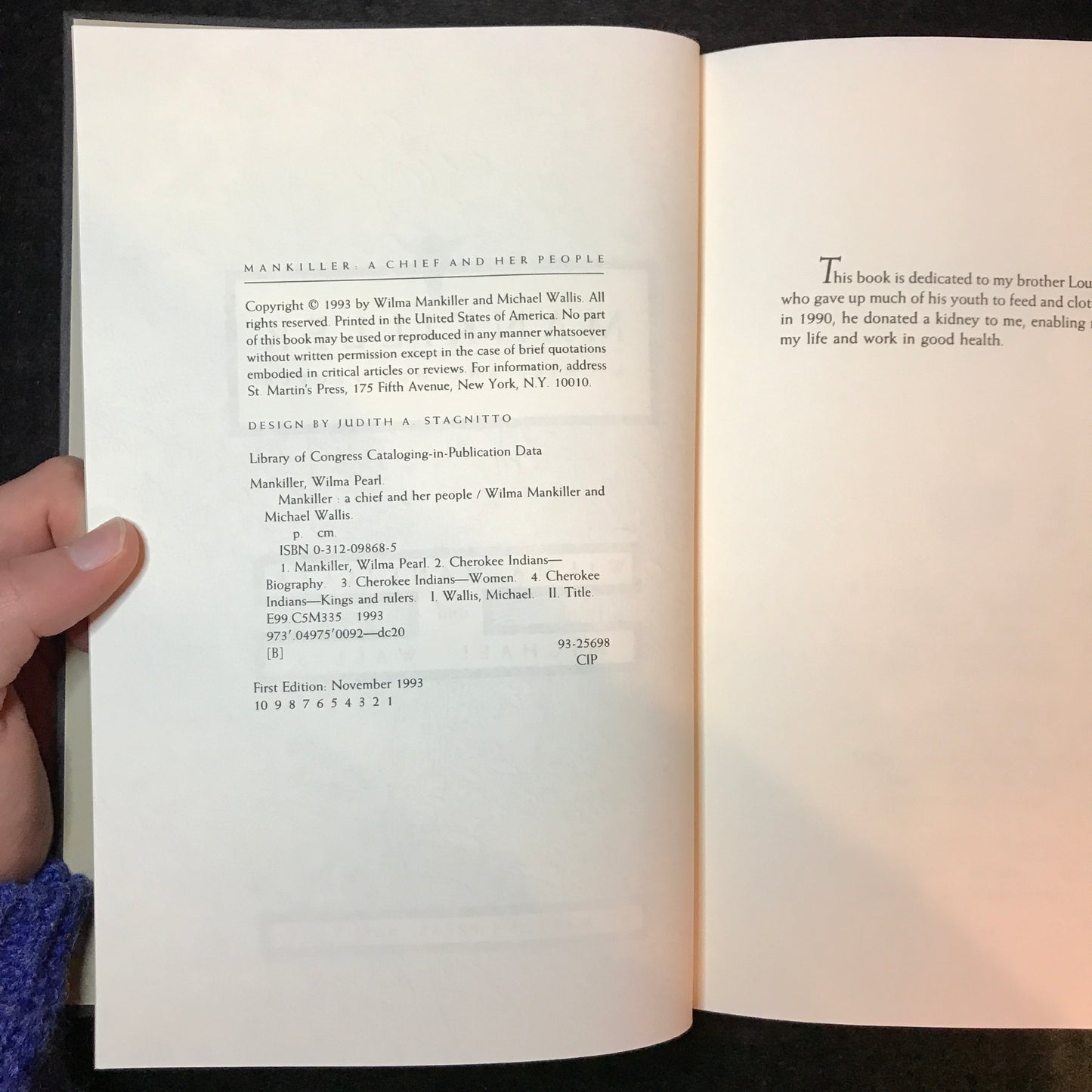 Mankiller: A Chief and Her People - Wilma Mankiller and Michael Wallis - Signed - 1st Edition - 1993