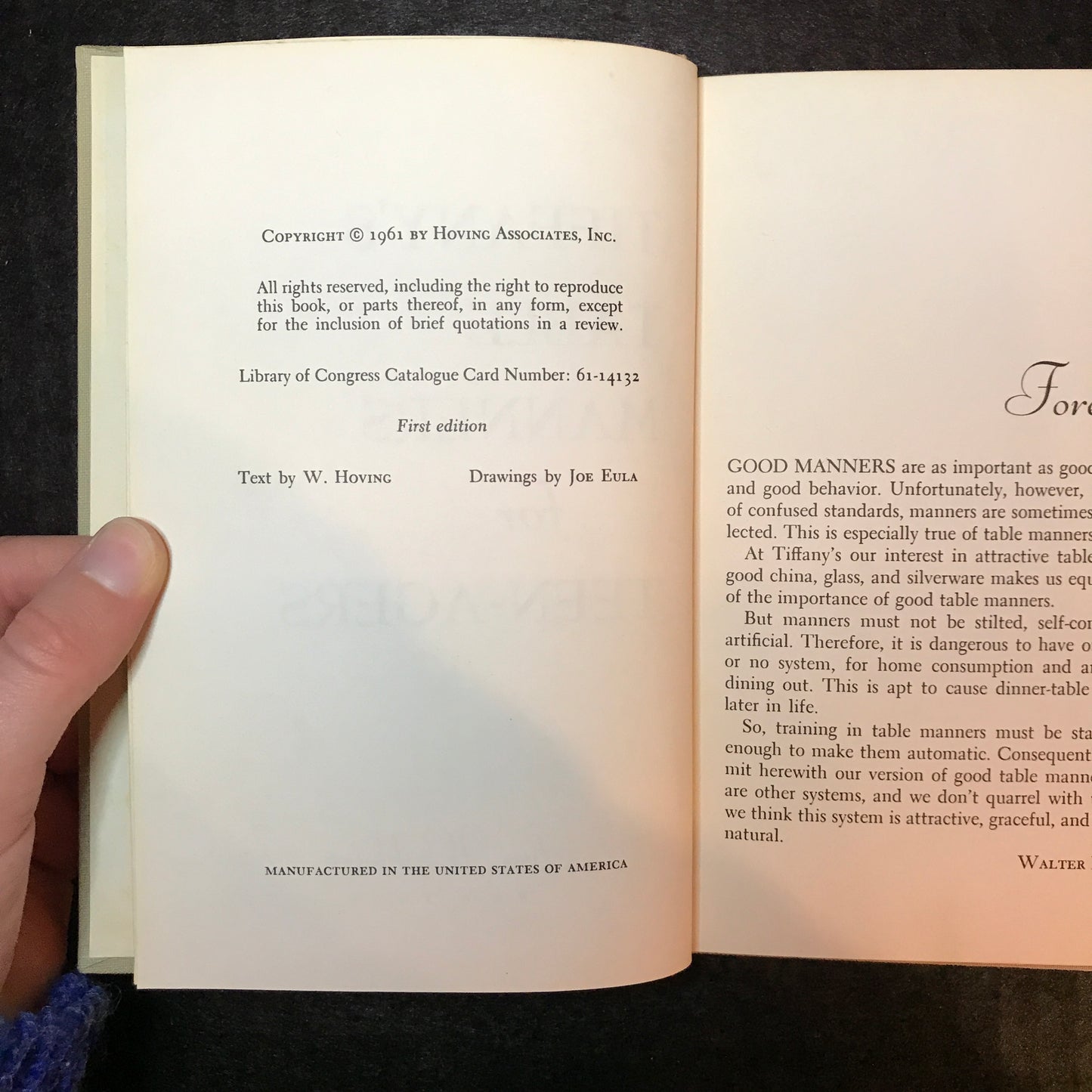 Tiffany's Table Manners for Teen-Agers - Ives Washburn, Inc. - 1st Edition - 1961